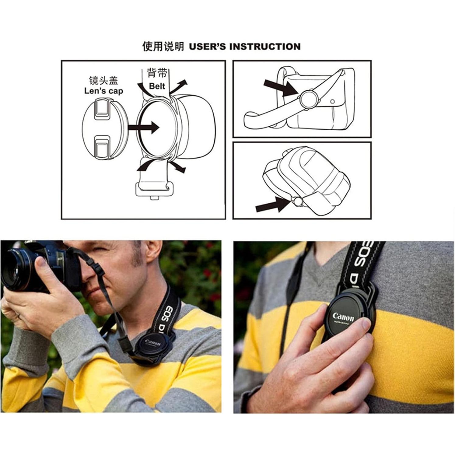 Soporte de Tapa de Lente de Cámara E-excepcional 2 Pcs 52mm 58mm 67mm