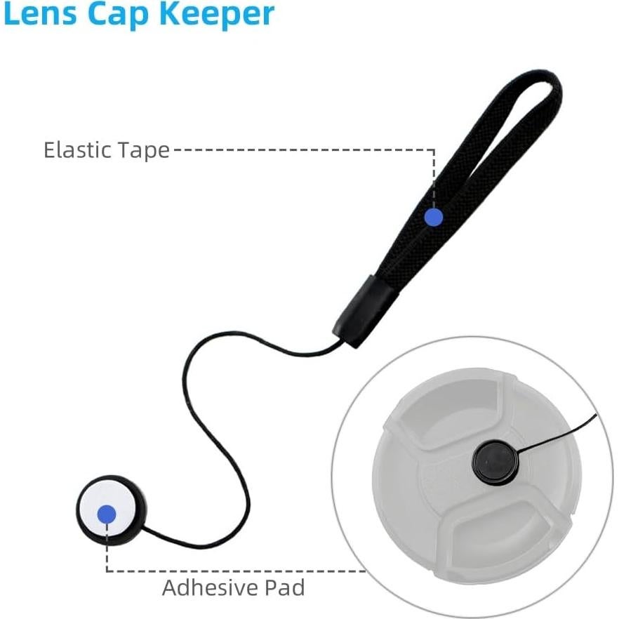 Paquete de 3 tapas de lente 55mm + soporte Keabroir