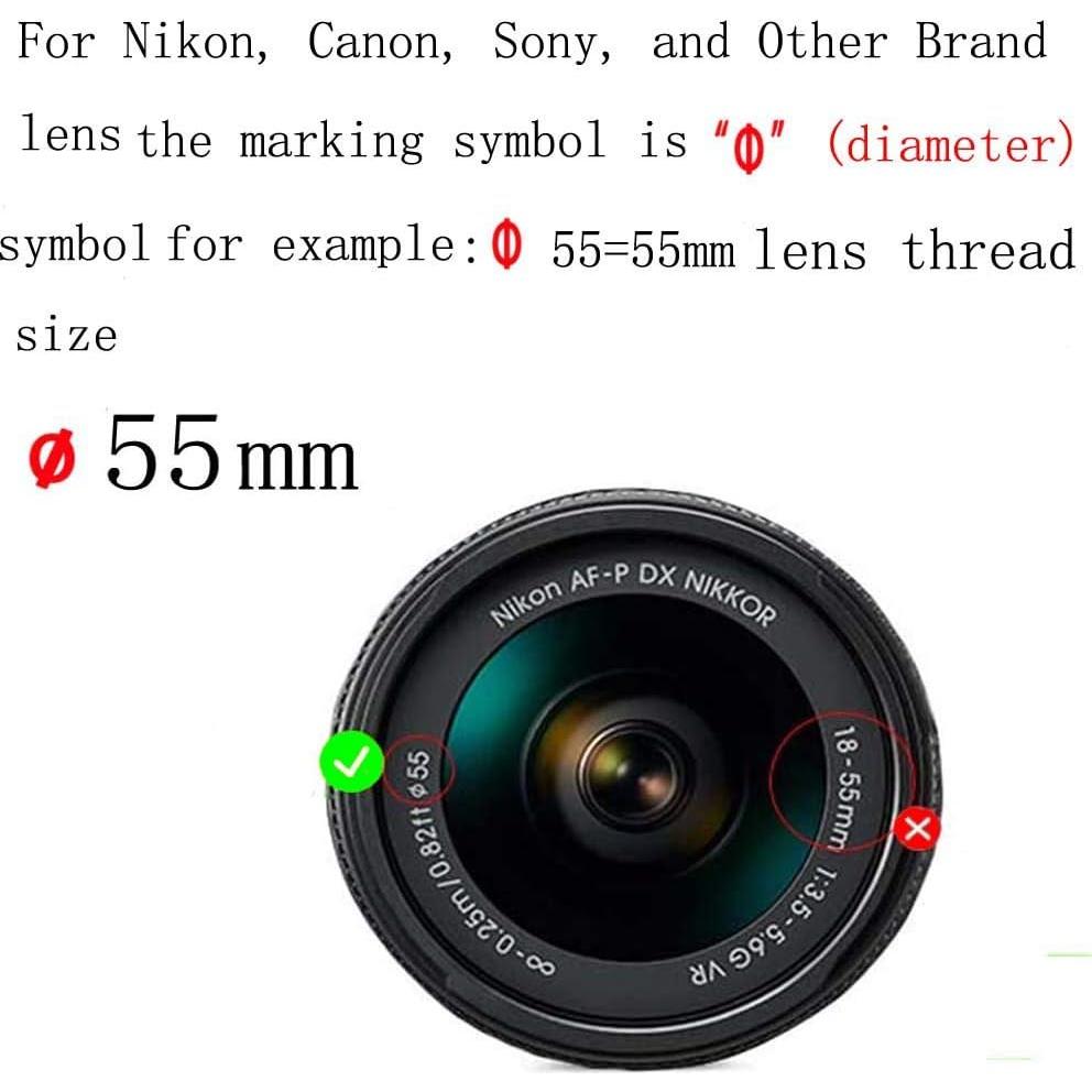 Tapa de Lente 55mm Shenligod 2 Pcs con Correa para DSLR