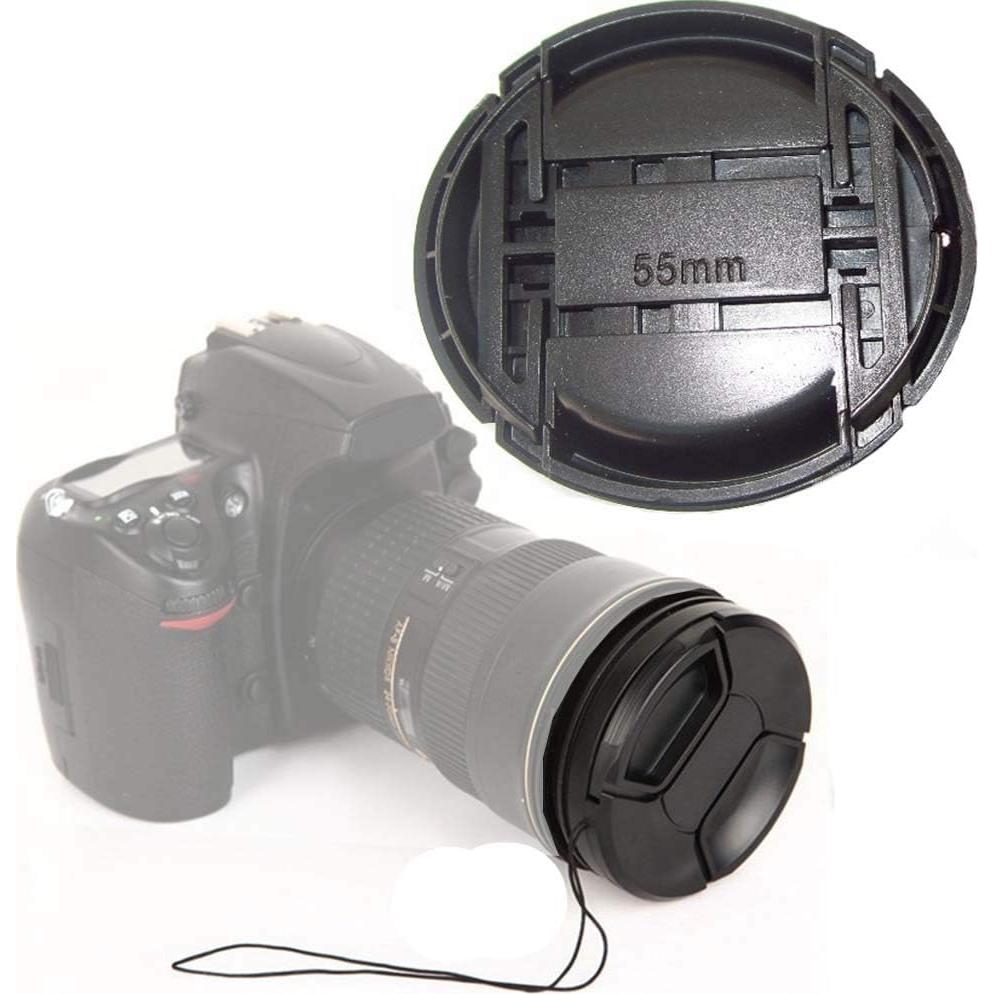 Tapa de Lente 55mm Shenligod 2 Pcs con Correa para DSLR