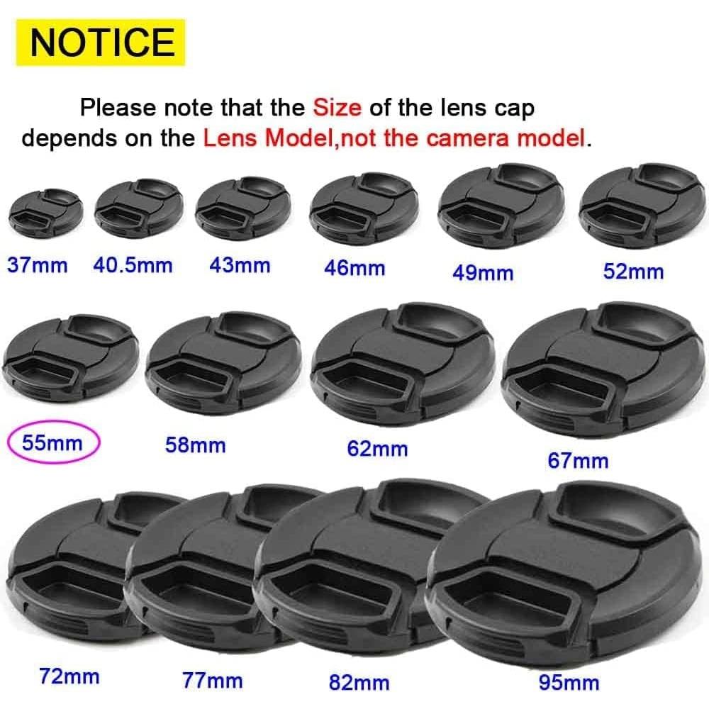 Tapa de Lente 55mm BTER para Nikon D5600 D5500 D5300 - 2 Piezas