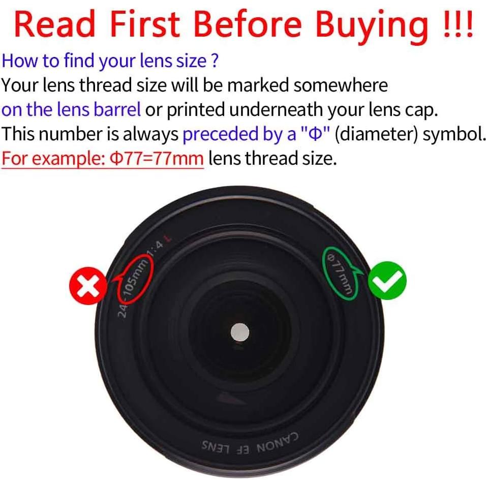 Tapa de lente 77mm ULBTER para Canon RF 24-105mm F4L - 2 Piezas