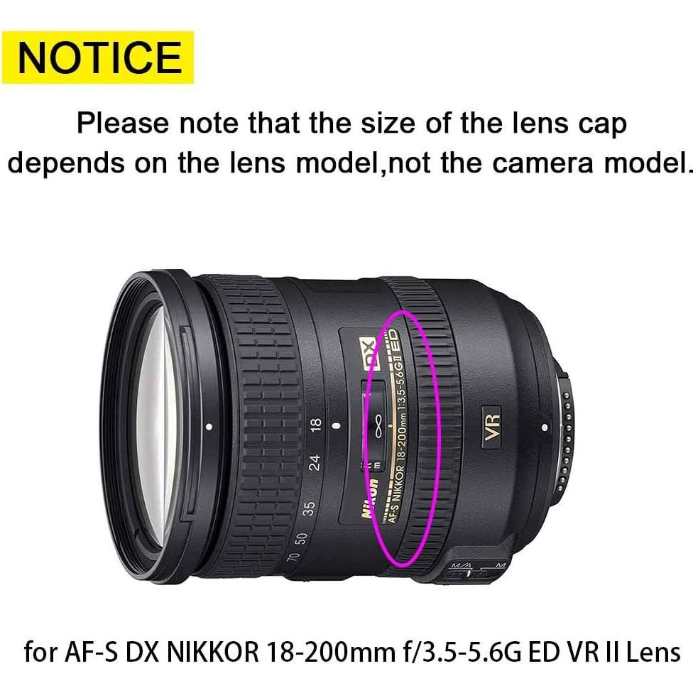 Tapa de Lente Frontal 72mm + Soporte Antipérdida BTER - 2 Pcs