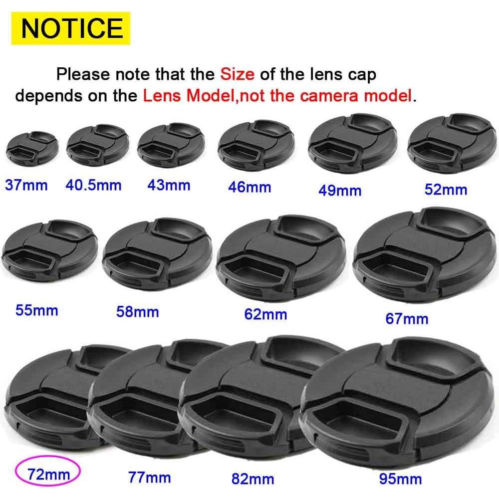 Tapa de Lente Frontal 72mm + Soporte Antipérdida BTER - 2 Pcs