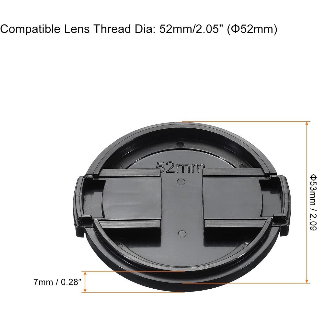 Tapa de Lente PATIKIL 52mm con Pinzas Laterales - Paquete de 4