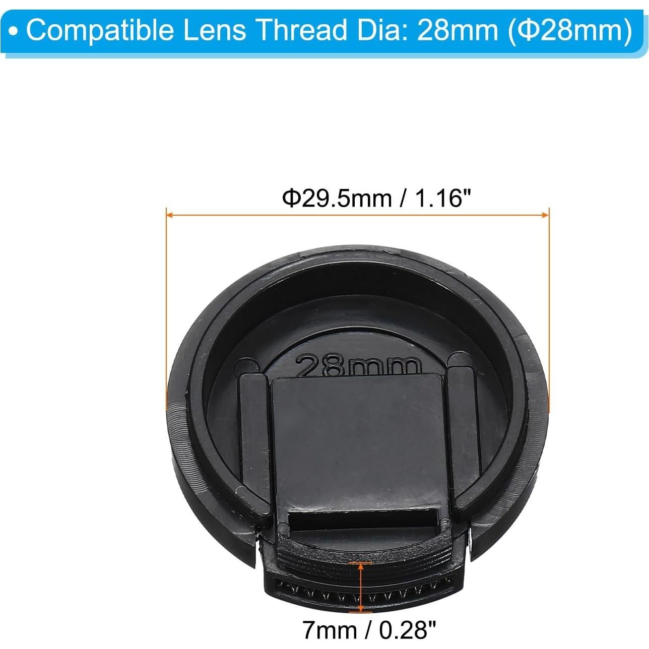 Tapa de Lente PATIKIL 28mm con Paños de Limpieza - 2 Piezas