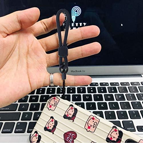 Cintas de Lanyard Negras YOUOWO con Anillo para Dedo - Paquete de 5