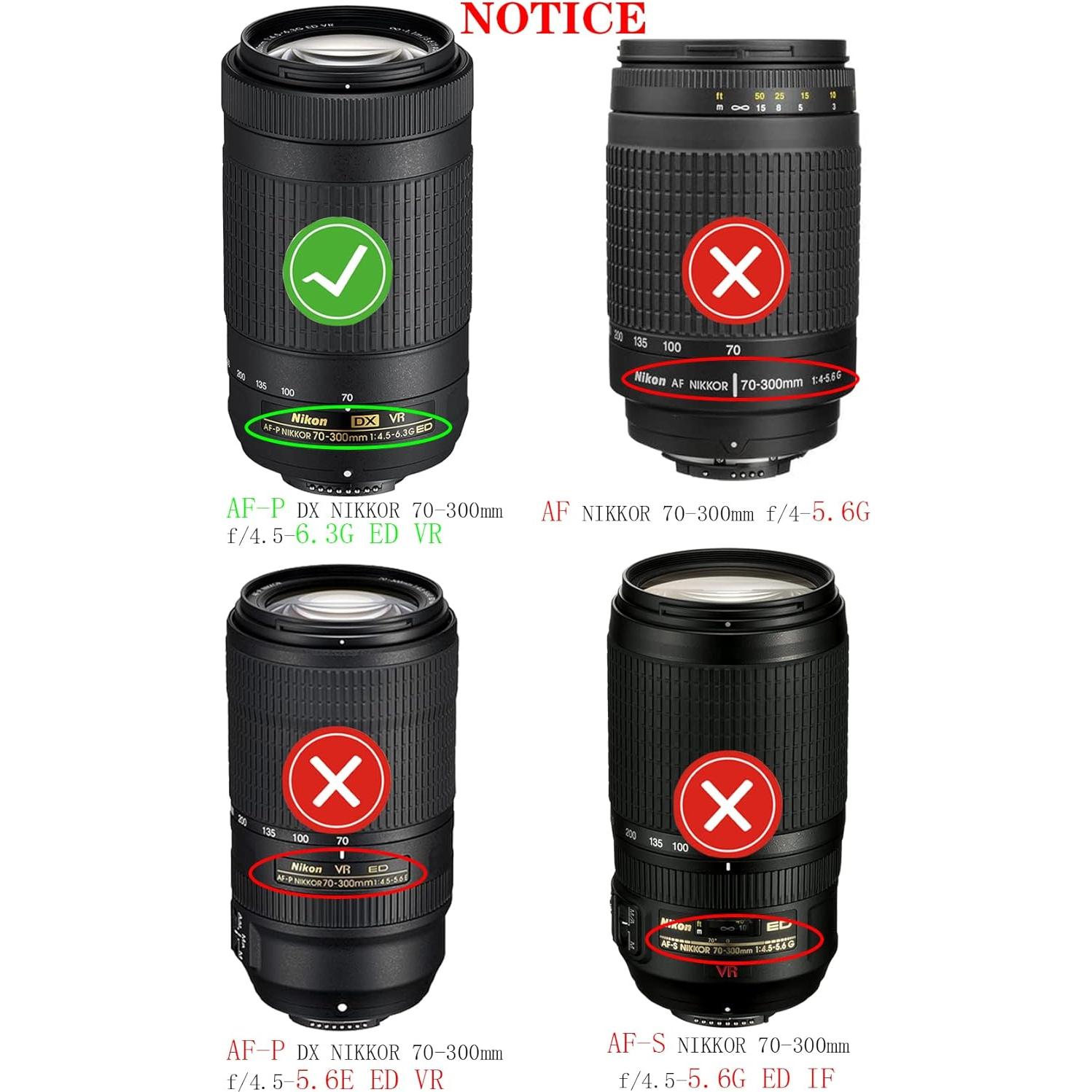 Tapa de lente Nikon 58mm - Compatible con AF-P NIKKOR 70-300mm