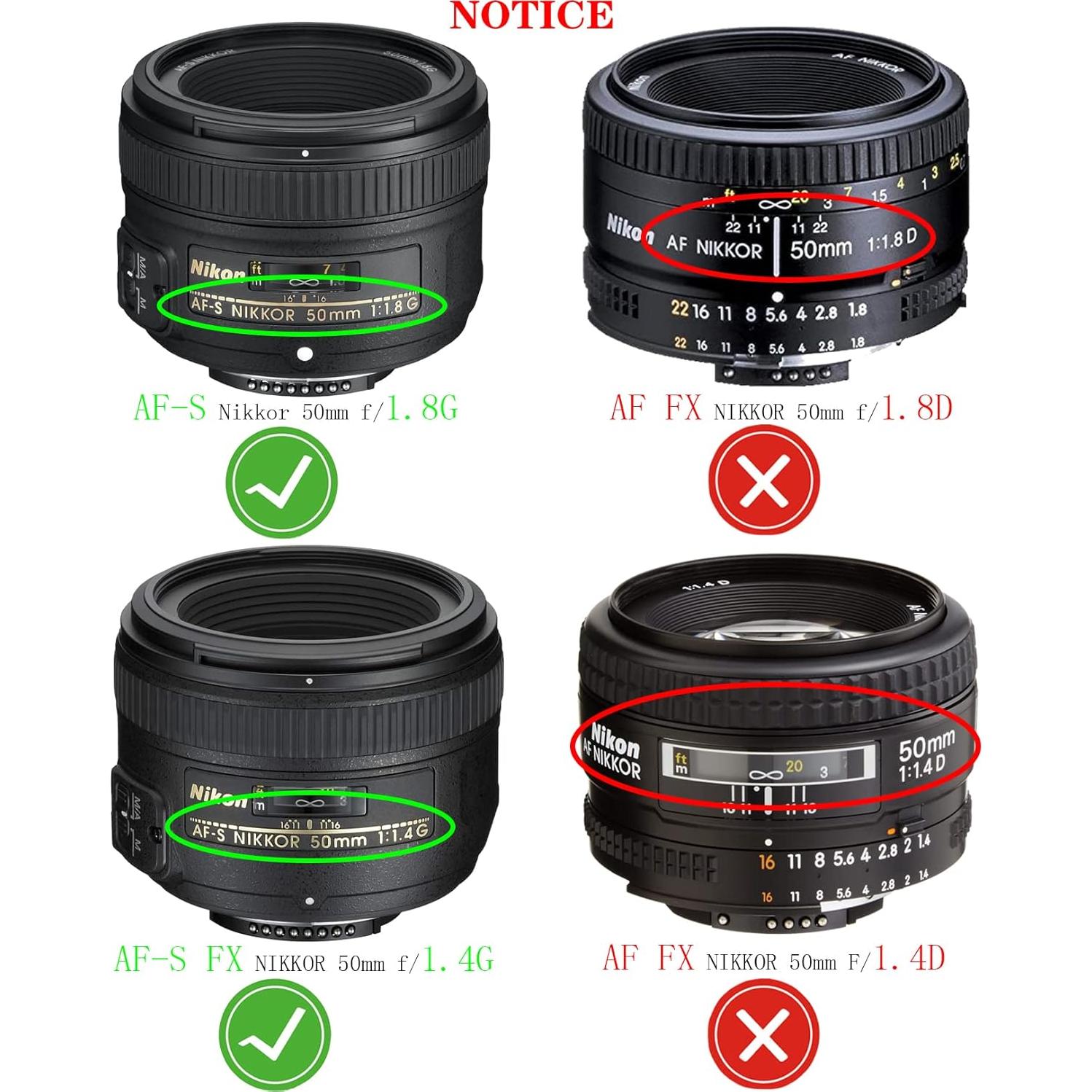 Cubierta de lente 58mm Huipuxiang para Nikon AF-S 50mm