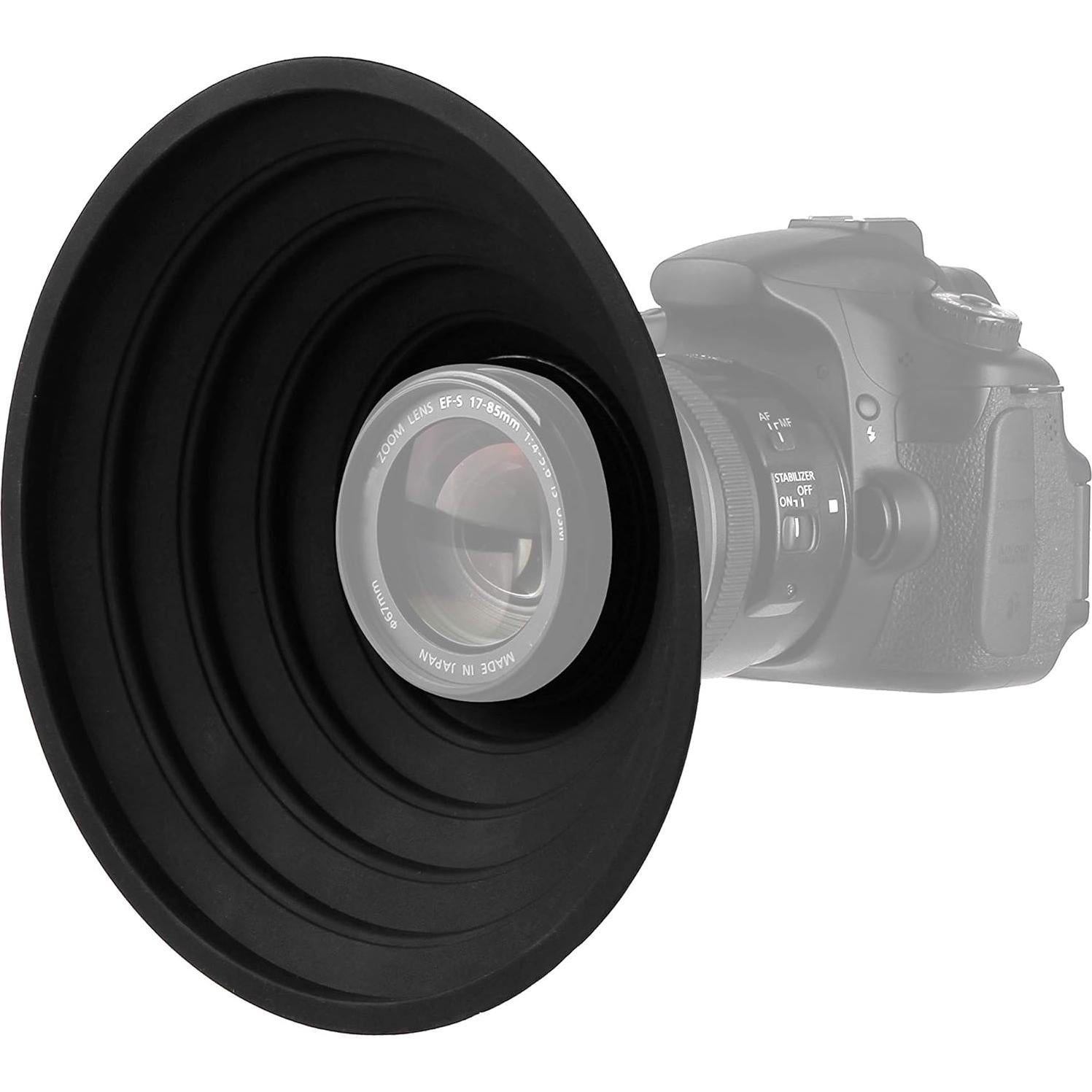 Capucha de lente de cámara STSEETOP 70-90mm colapsable