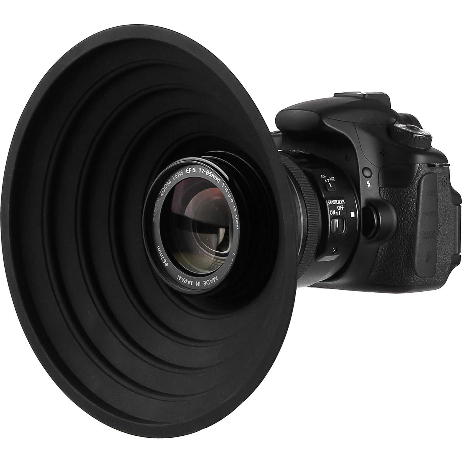 Capucha de lente de cámara STSEETOP 70-90mm colapsable