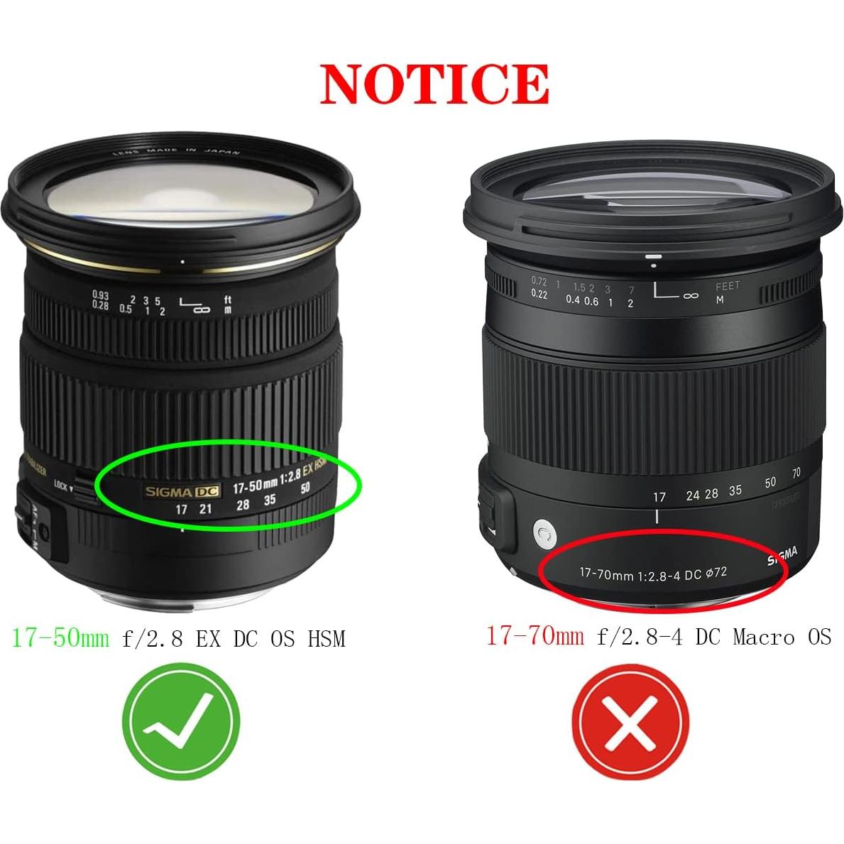 Tapa de Lente 77mm Huipuxiang para Sigma 17-50mm f/2.8 - 2 Piezas