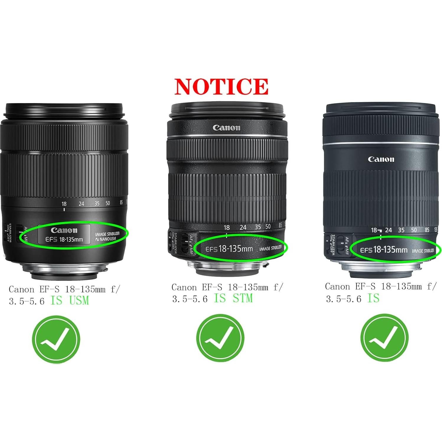 Tapa de lente 67mm Huipuxiang para Canon EF-S 18-135mm [2 Piezas]