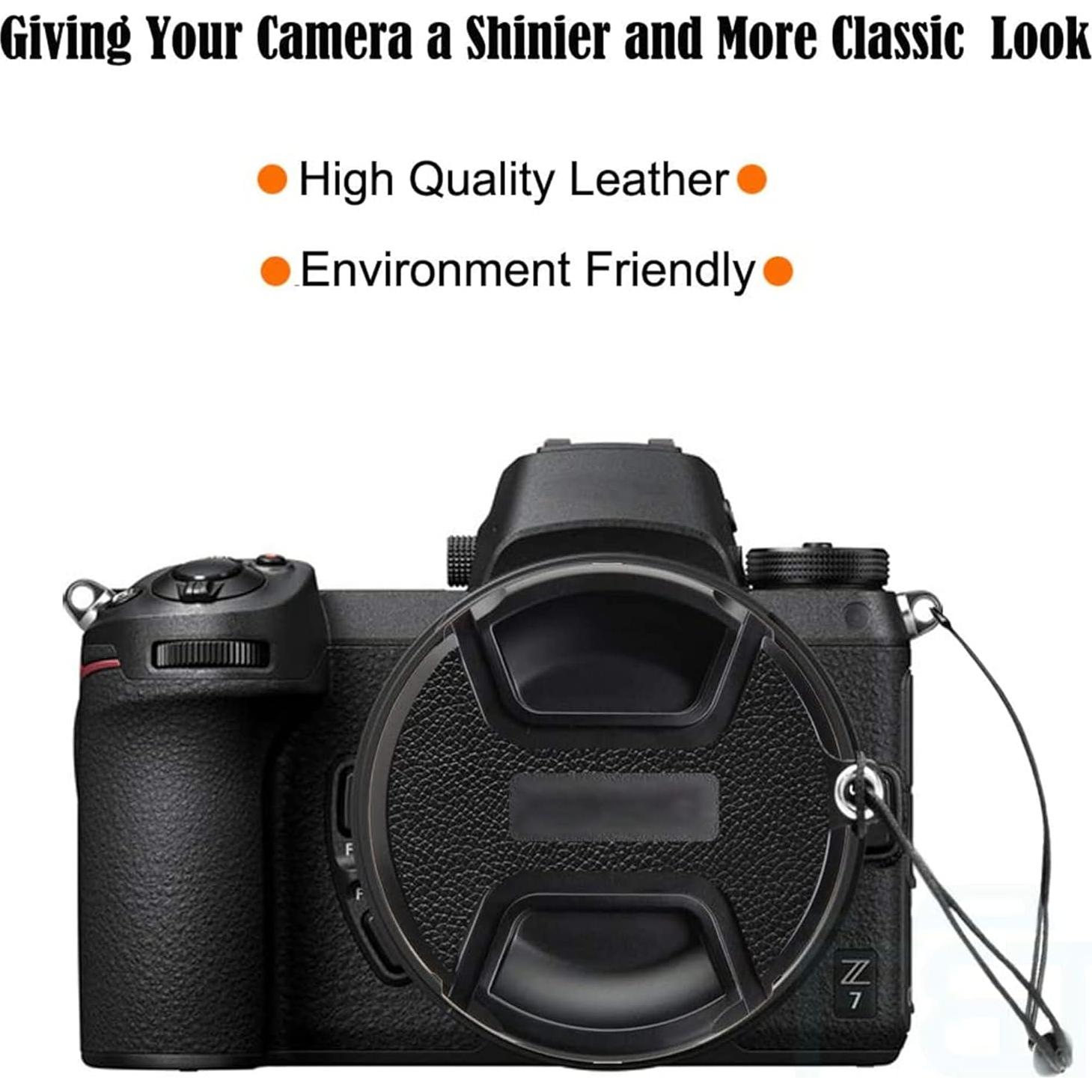 Tapa de Lente de Cuero Foto&Tech 58mm para Cámaras Nikon - 2 Pack