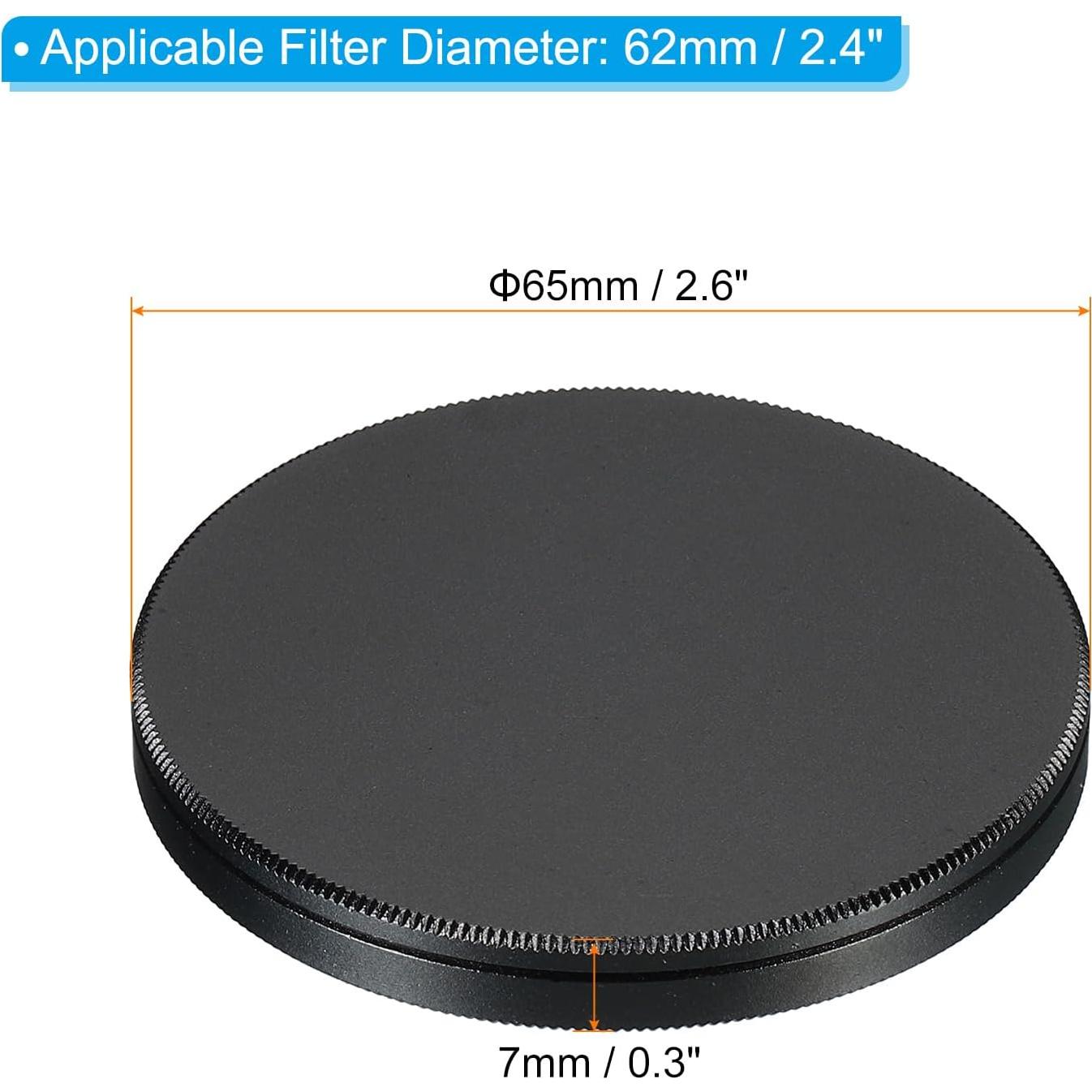 Tapa de Lente PATIKIL 62mm - Filtro Protector Negro