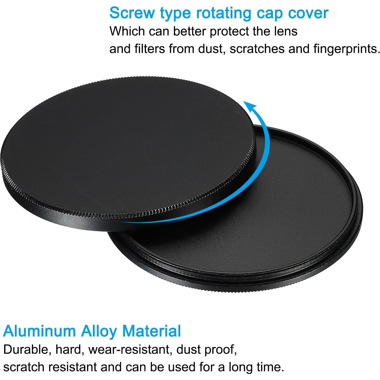 Tapa de Lente PATIKIL 62mm - Filtro Protector Negro