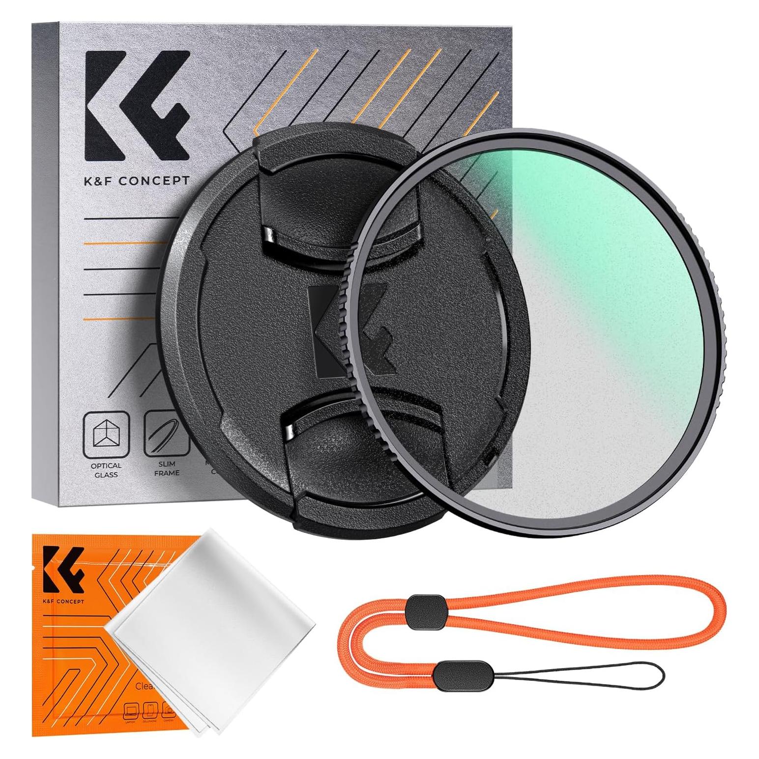 Filtro de Difusión Negra 1/4 K&F Concept 58mm para Fotografía