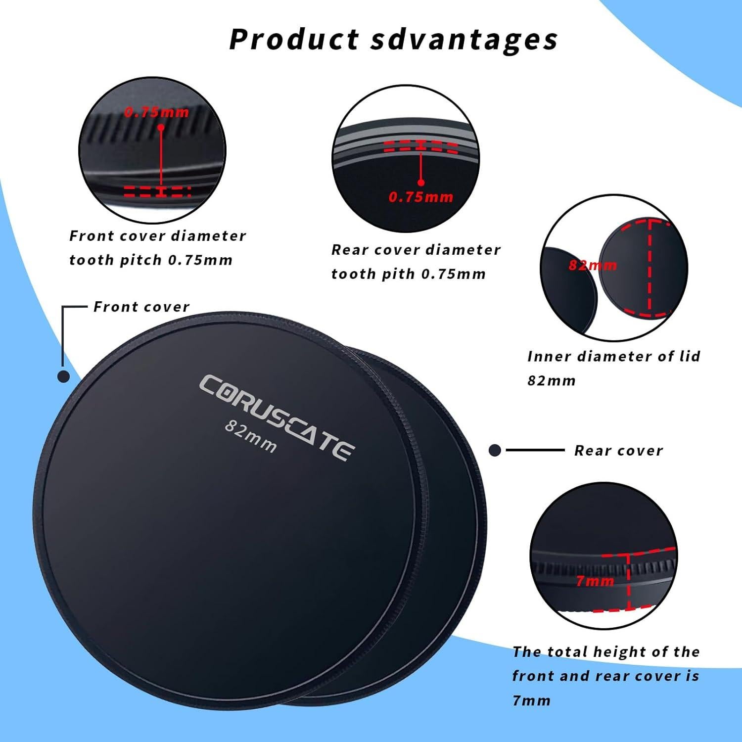 Tapa de Filtro de Lente de Metal Bojun 82mm + Paño de Limpieza