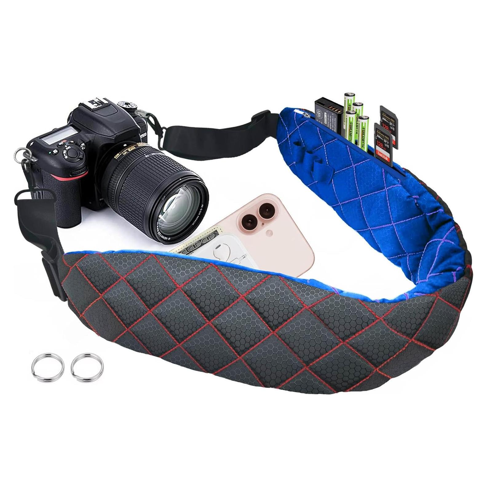 Correa de cámara LONPAI ajustable con acolchado y bolsillos