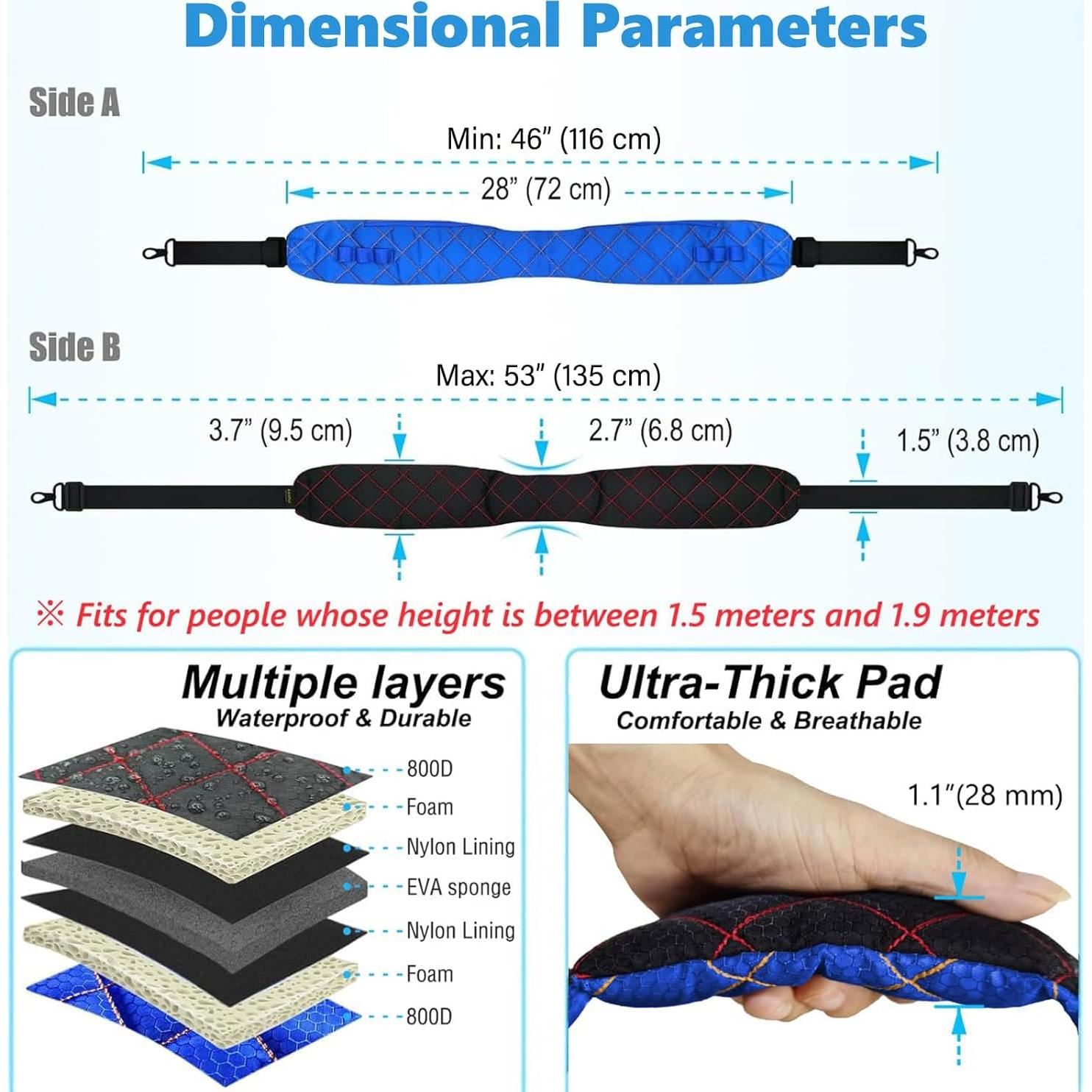 Correa de cámara LONPAI ajustable con acolchado y bolsillos