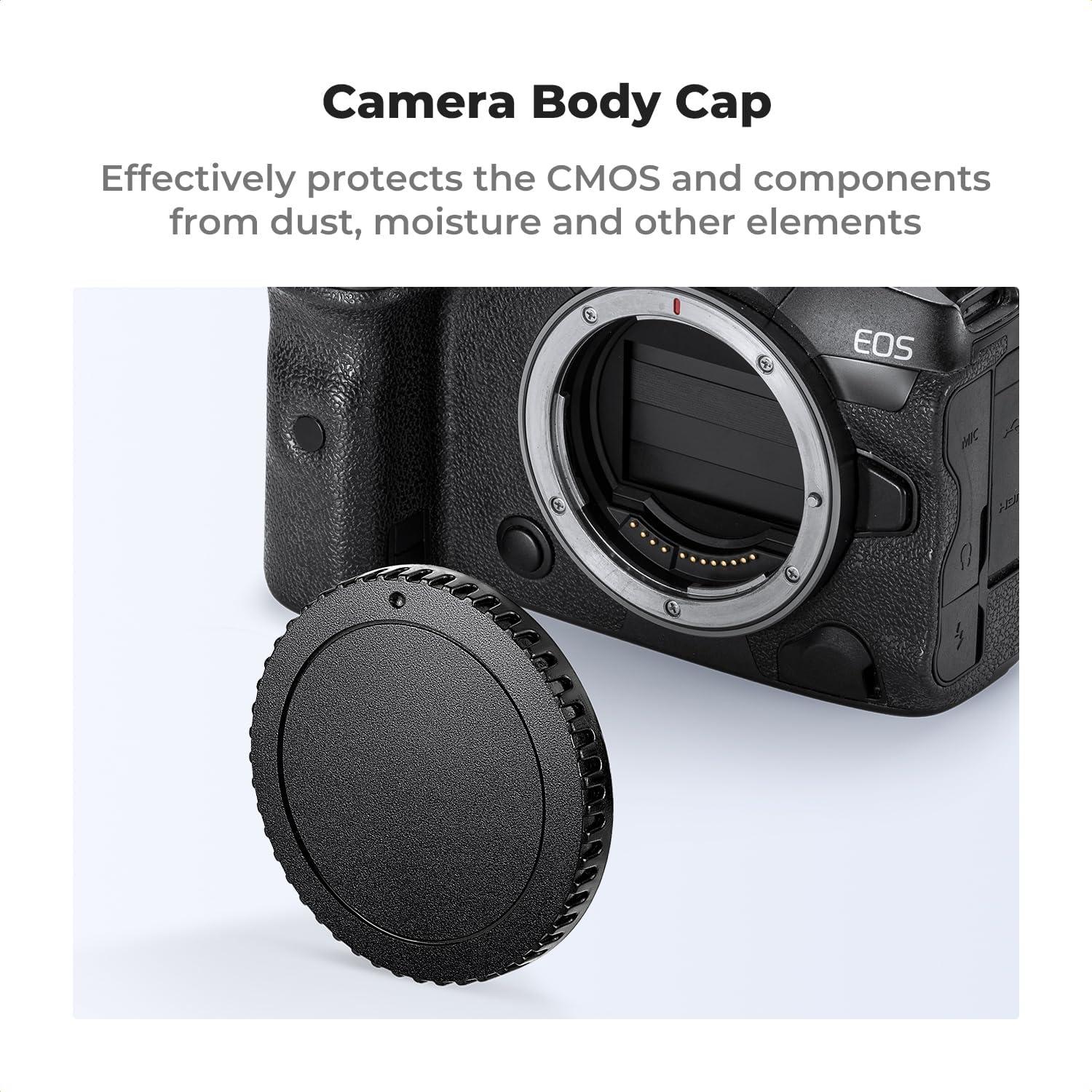 Kit de tapas K&F Concept para cámaras Canon EF - 2 tapas cuerpo, 2 traseras, 1 zapata