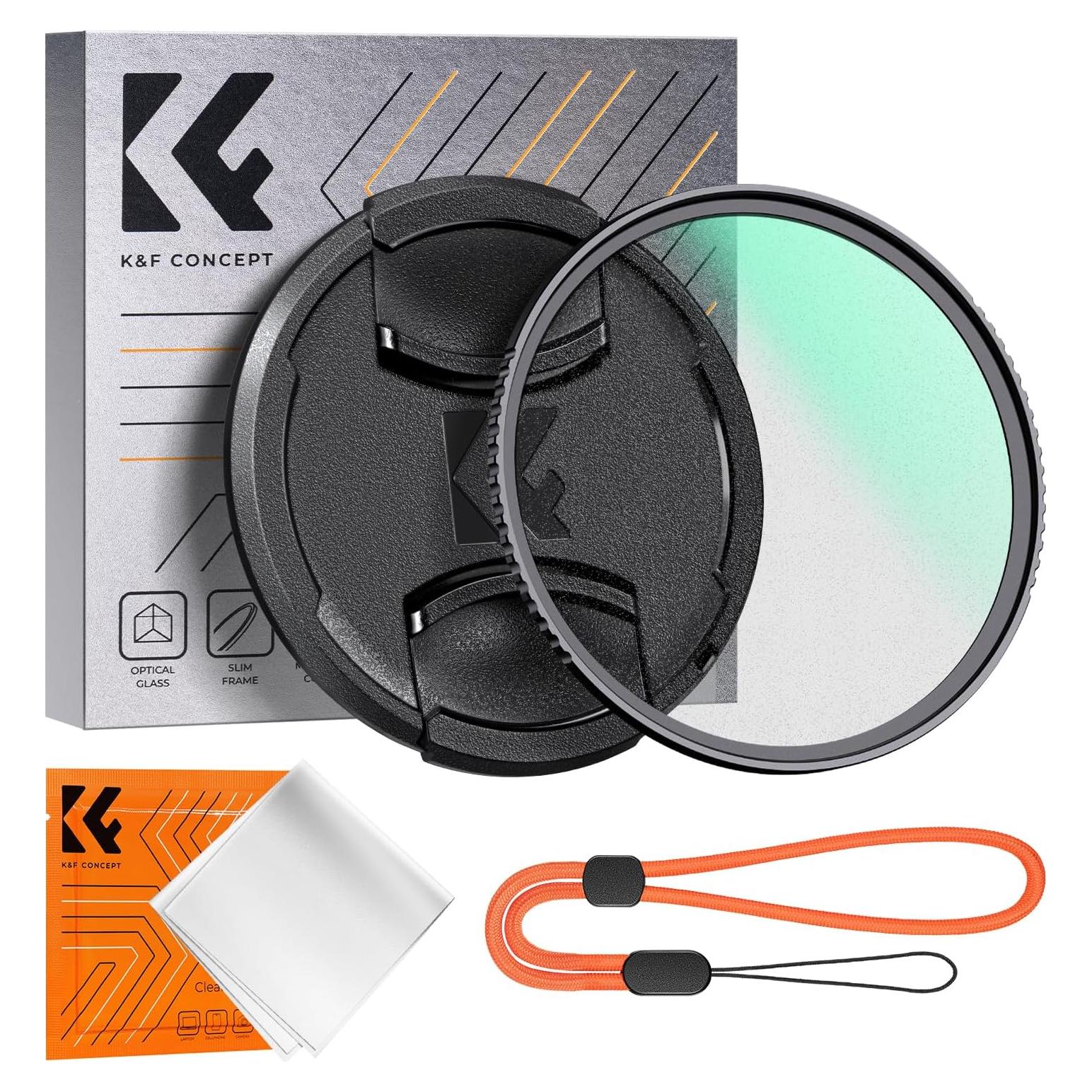 Filtro de Difusión Negra 1/8 K&F Concept 58mm para Fotografía