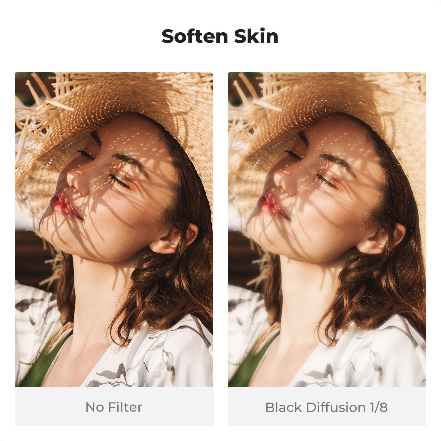 Filtro de Difusión Negra 1/8 K&F Concept 58mm para Fotografía