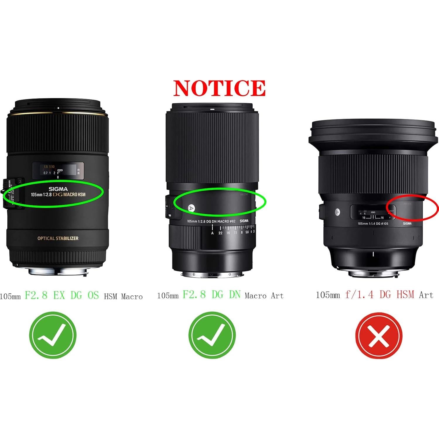 Cubierta de lente 62 mm Huipuxiang para Sigma 105 mm F2.8