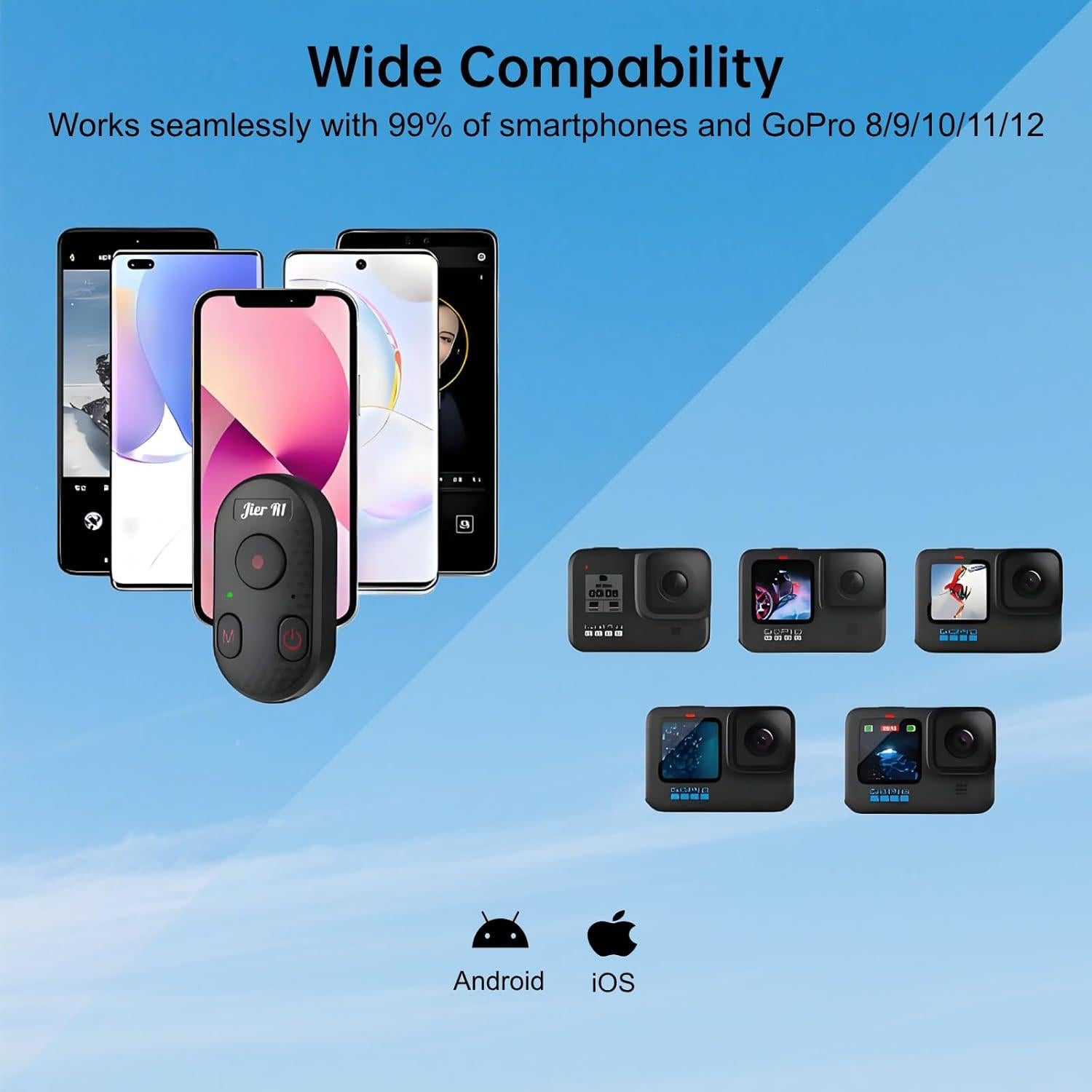 Control Remoto Bluetooth Jier R1 para Cámara y GoPro - 20m