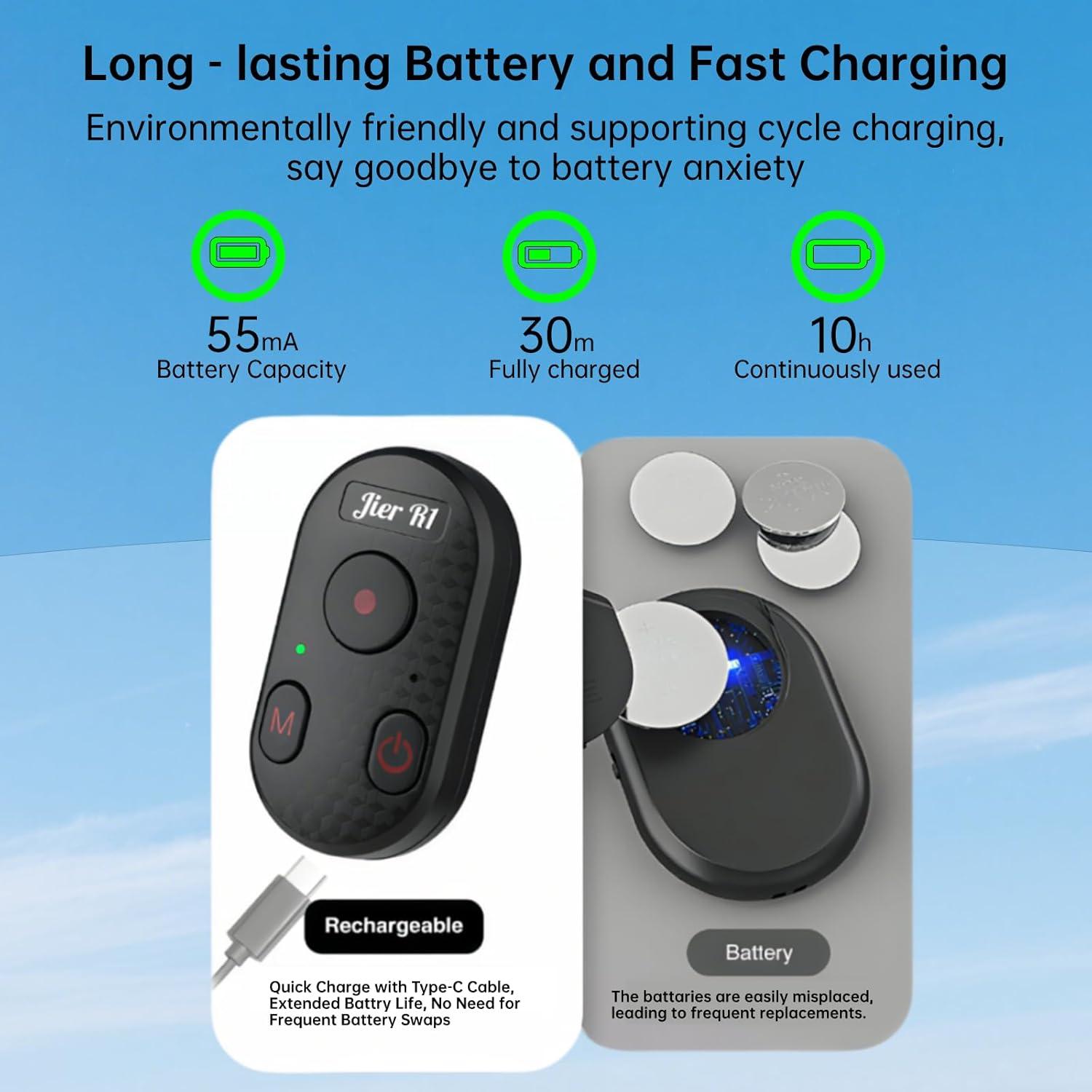 Control Remoto Bluetooth Jier R1 para Cámara y GoPro - 20m