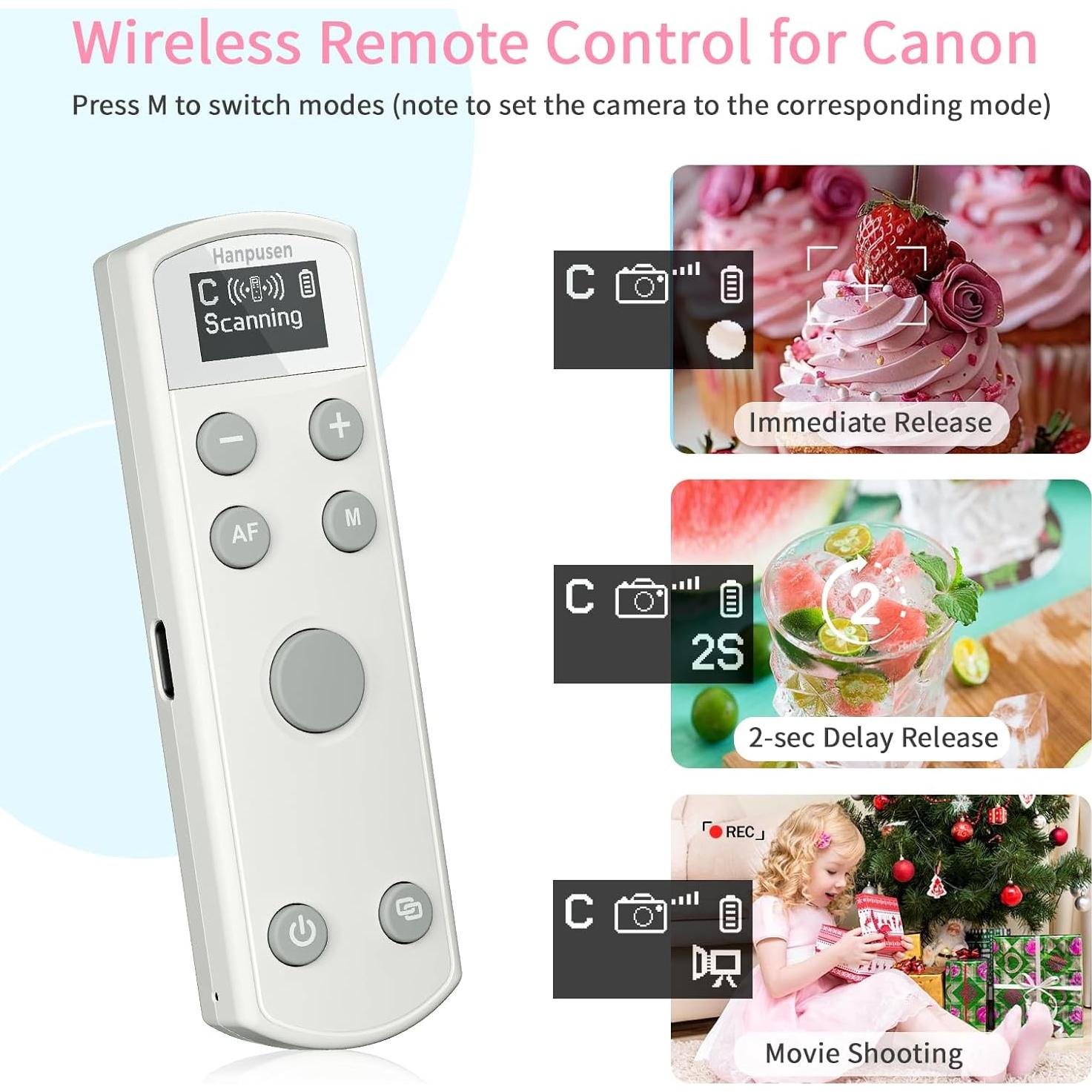 Disparador Remoto Inalámbrico Hanpusen para Canon con Pantalla OLED