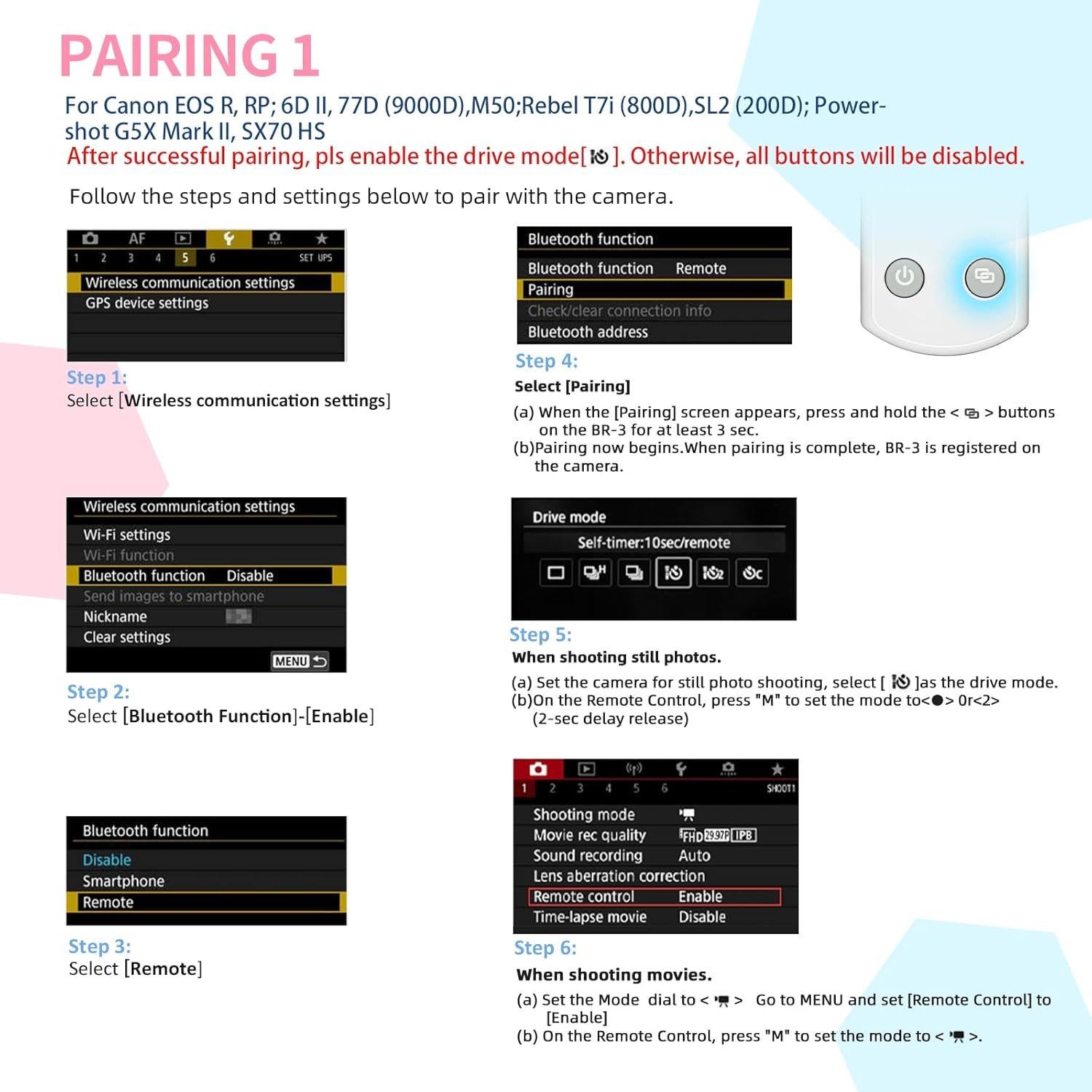 Disparador Remoto Inalámbrico Hanpusen para Canon con Pantalla OLED