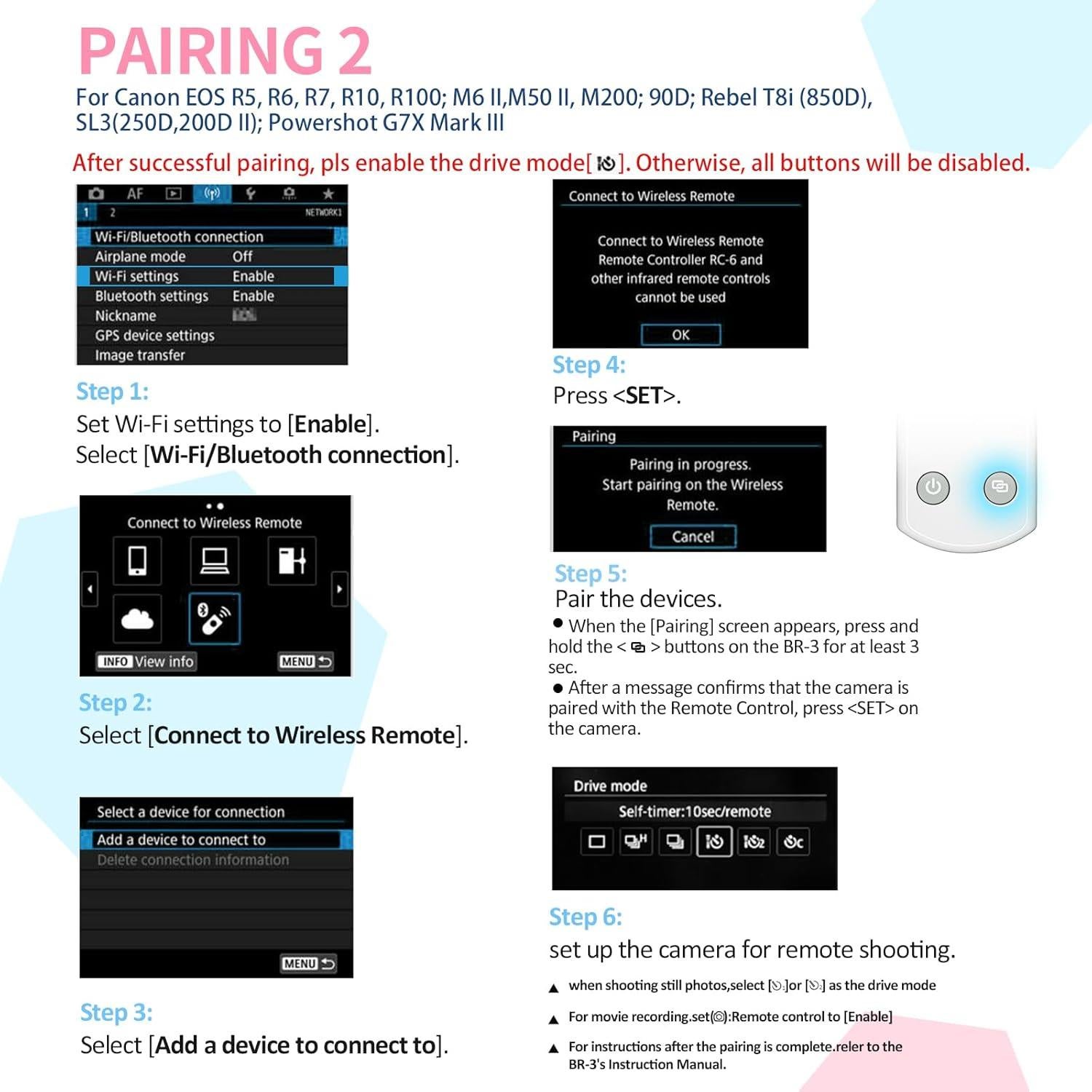 Disparador Remoto Inalámbrico Hanpusen para Canon con Pantalla OLED
