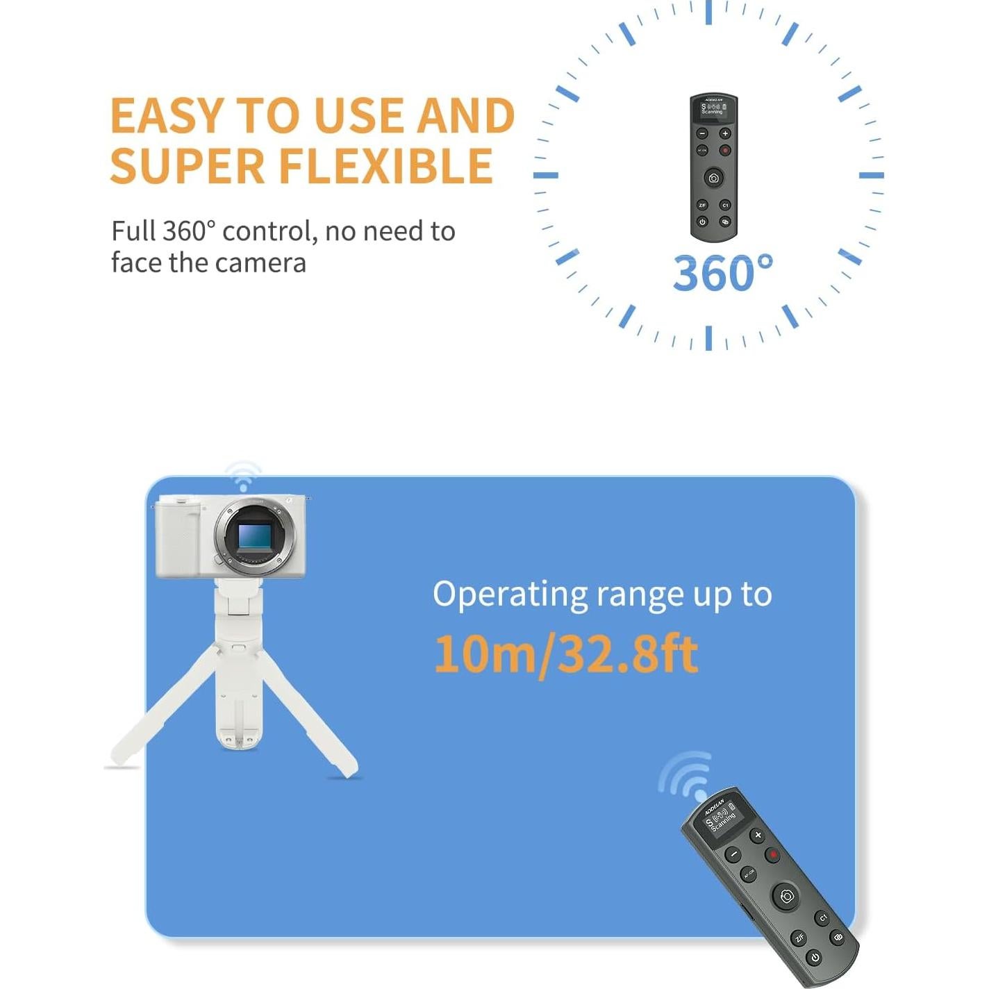 Control Remoto Inalámbrico Aodelan para Cámara Sony - USB-C