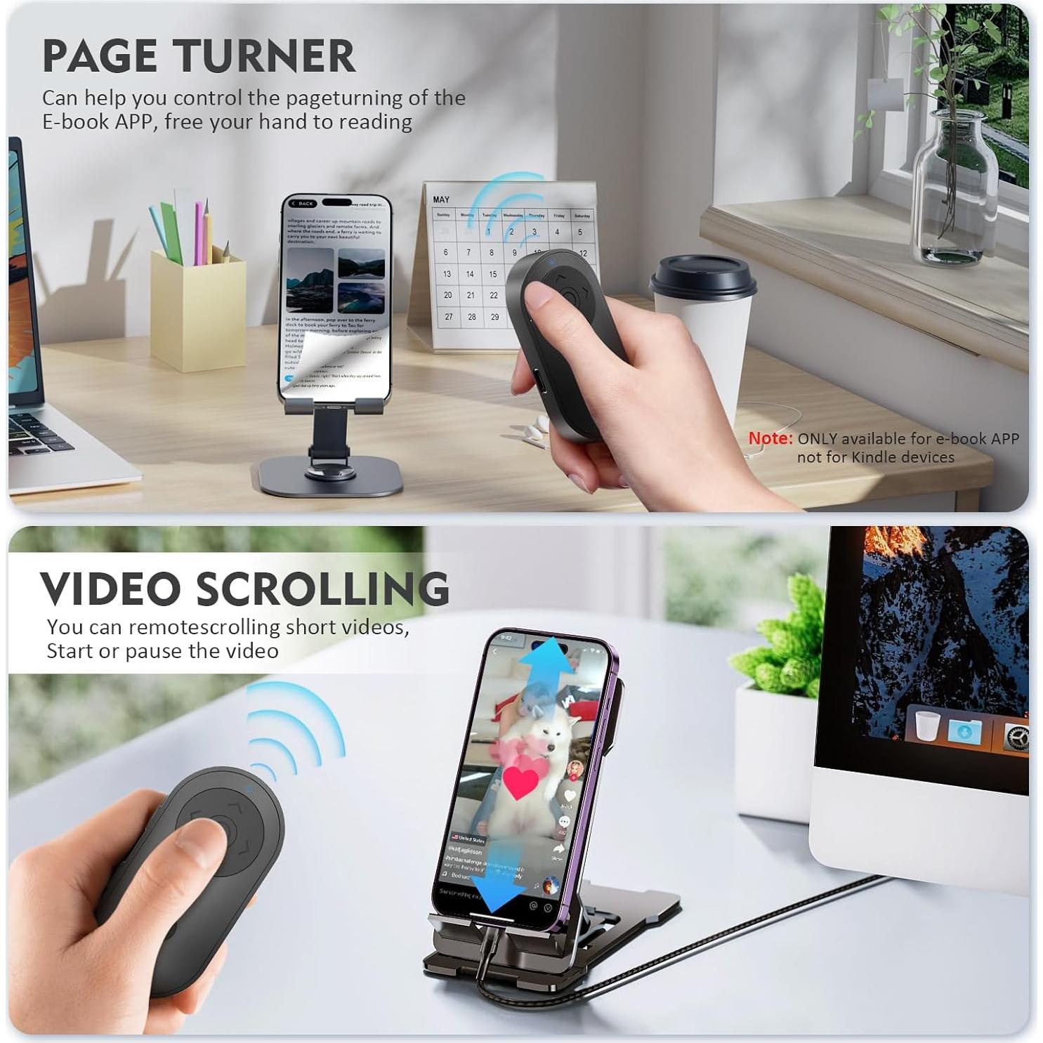 Control Remoto Inalámbrico para Cámara Zoom y Cambio de Cámara - Negro