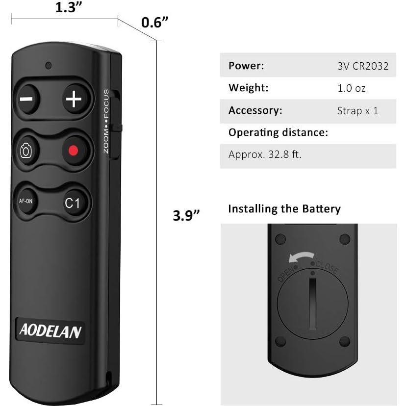 Control Remoto Inalámbrico AODELAN RMT-P1BTA para Cámaras Sony