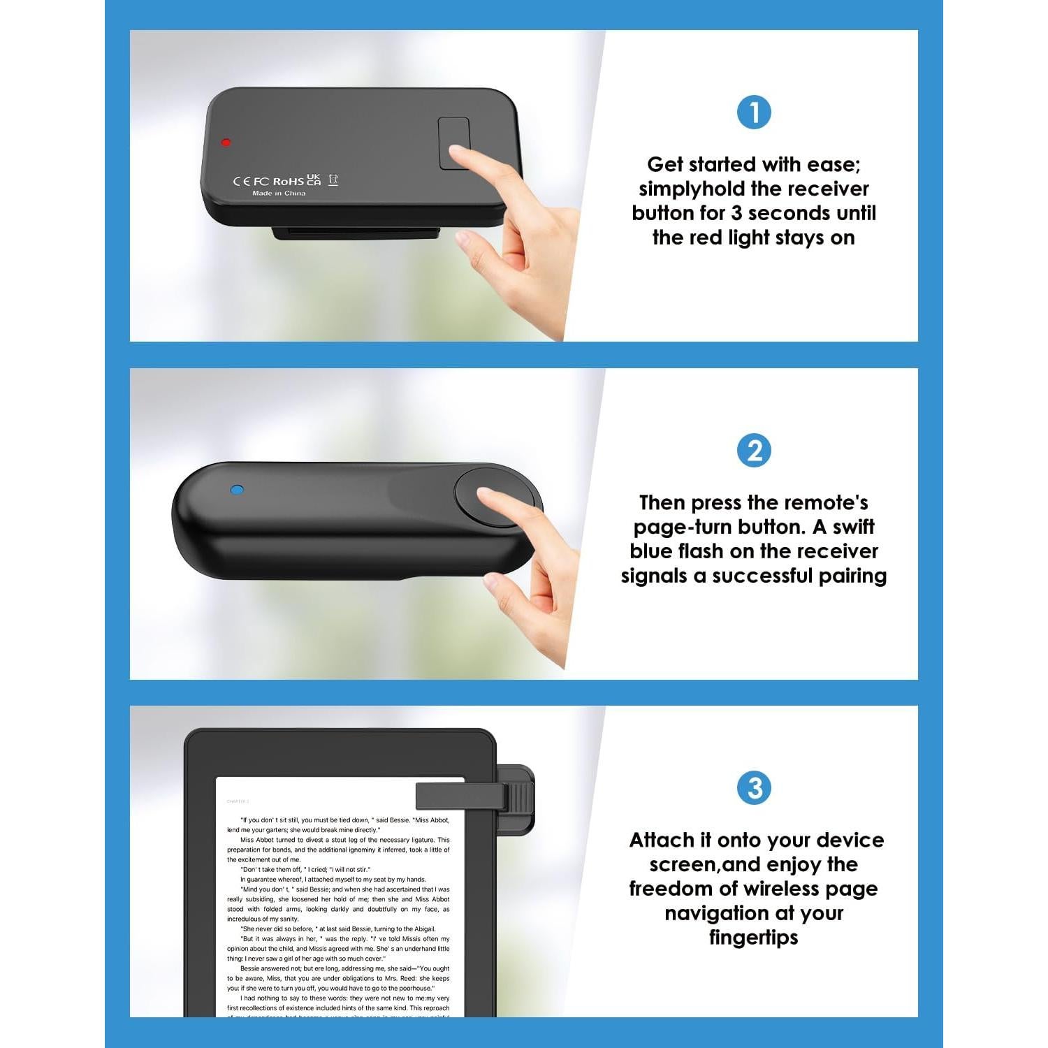 Control Remoto Pasador de Páginas Inncarvs para Kindle y Tablets