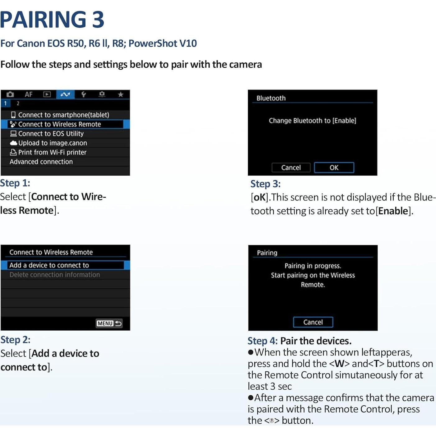 Control Remoto Inalámbrico AODELAN para Cámara Canon BR-E1A