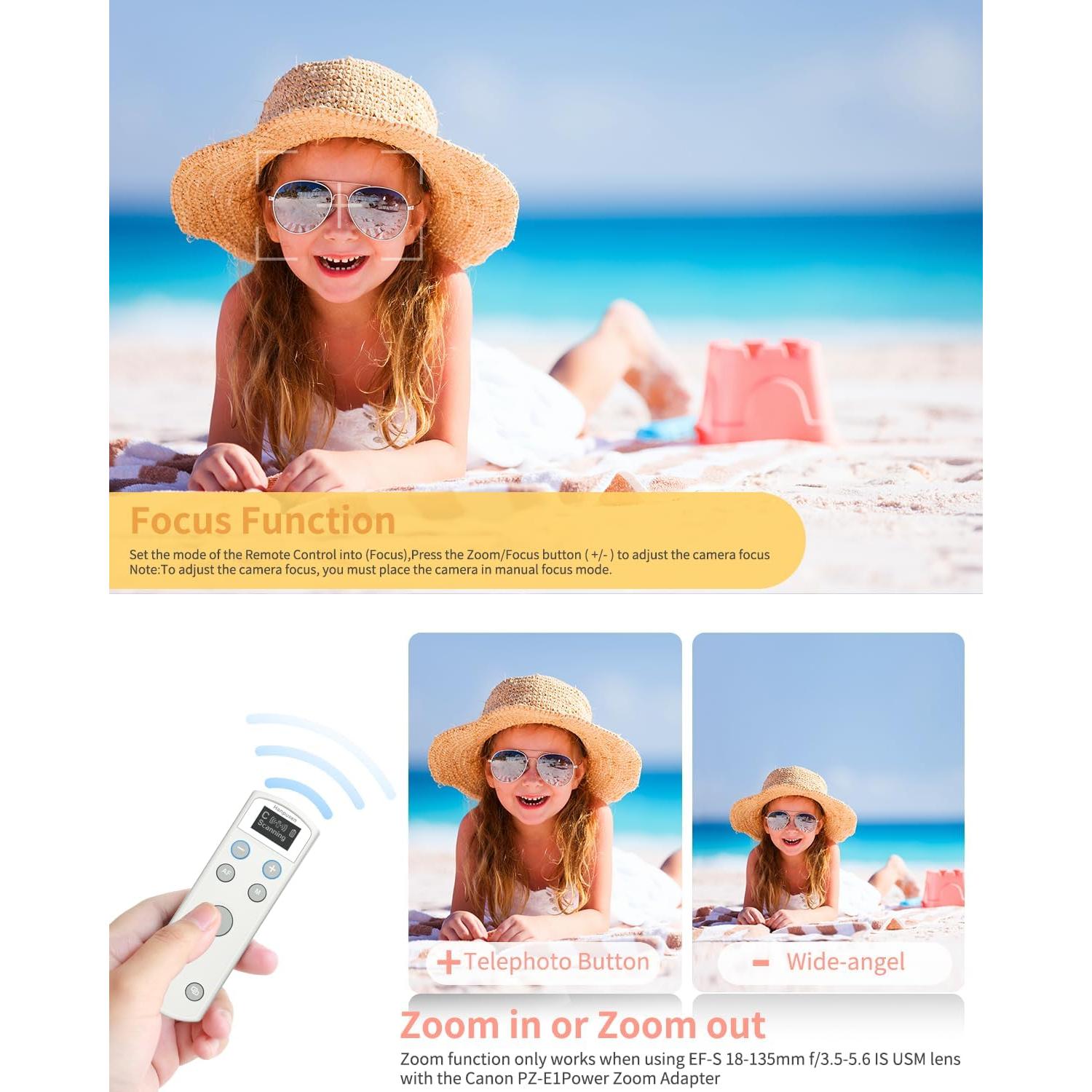 Control Remoto Inalámbrico Recargable Hanpusen para Canon