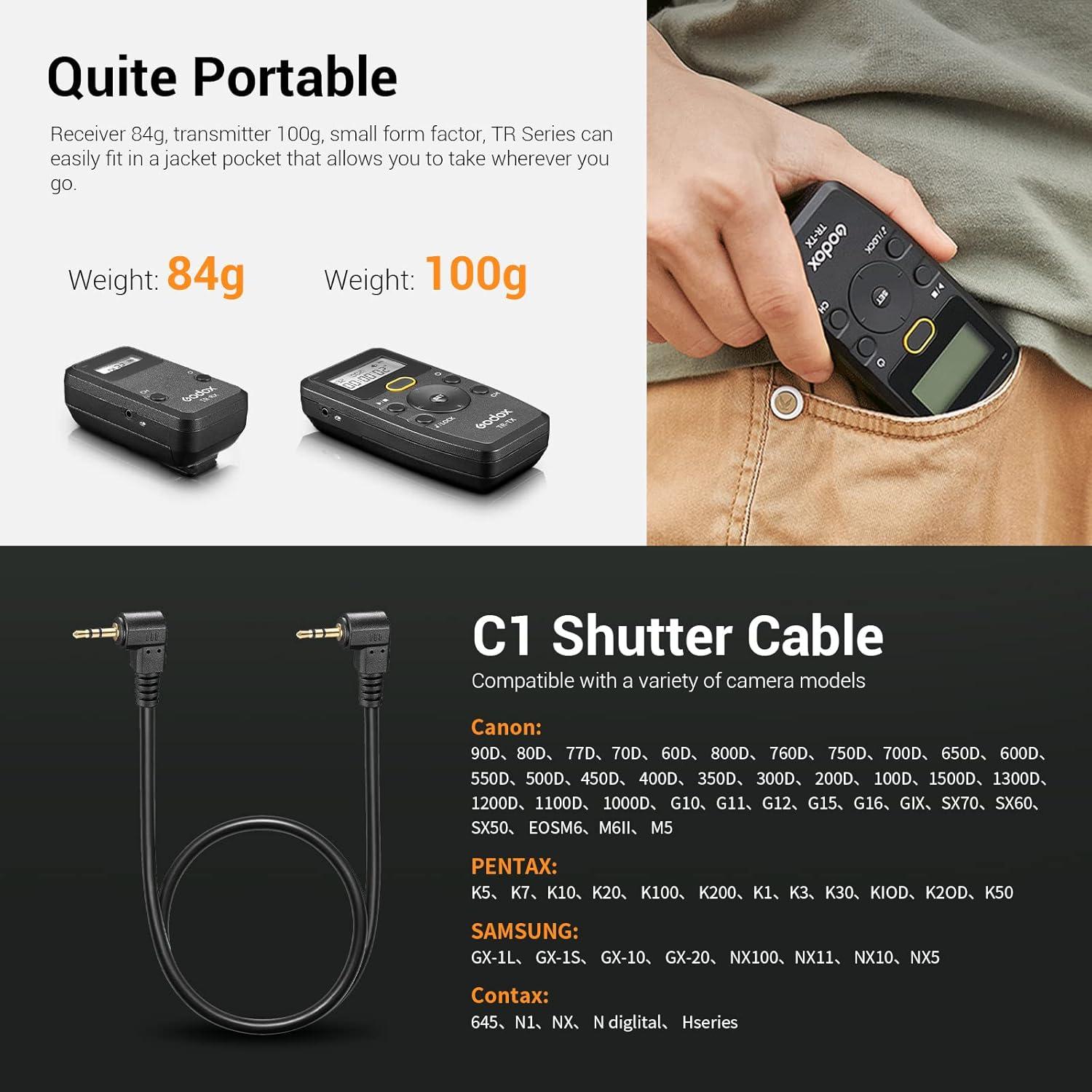 Disparador Remoto Inalámbrico Godox TR-C1 TR-C3 para Canon