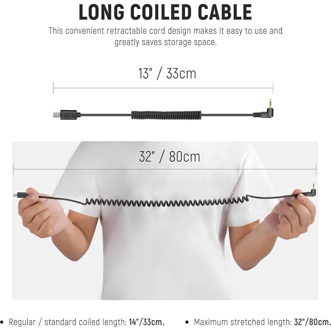 Cable de liberación de obturador remoto NEEWER S2 2.5mm para Sony