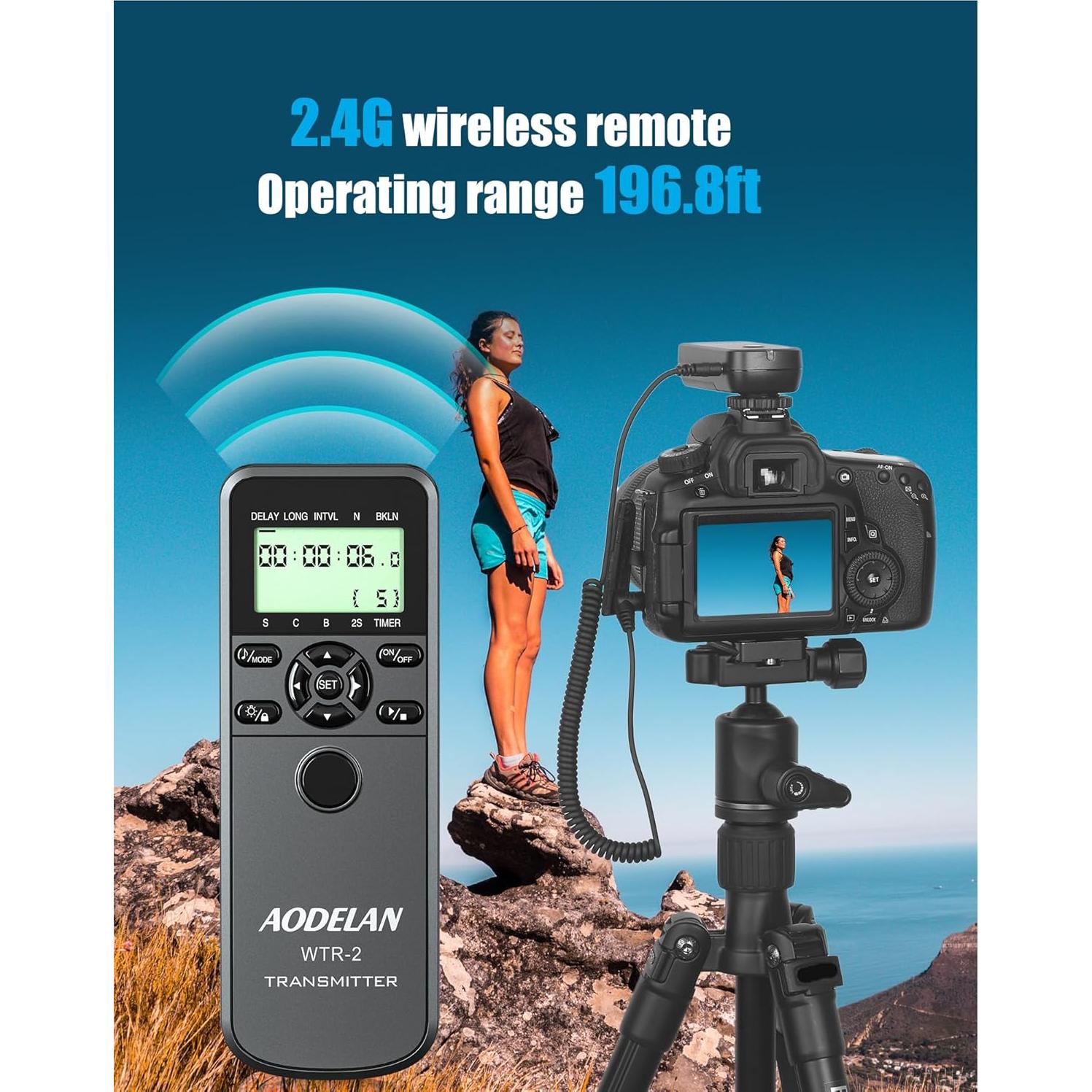 Control Remoto Inalámbrico AODELAN para Cámaras Nikon Z9 D5 D6