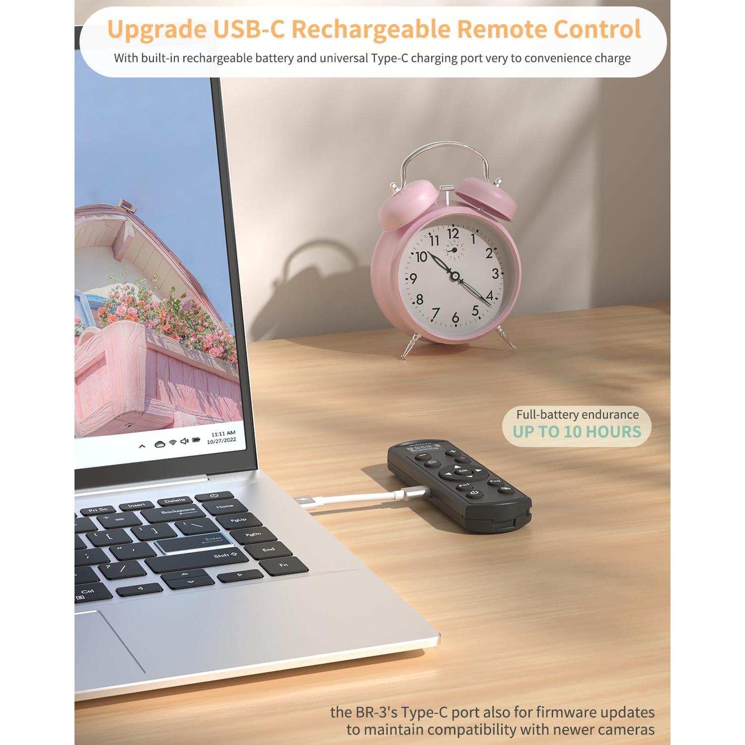 Control Remoto Inalámbrico Aodelan para Cámara Nikon - Disparador Recargable USB-C con Pantalla OLED