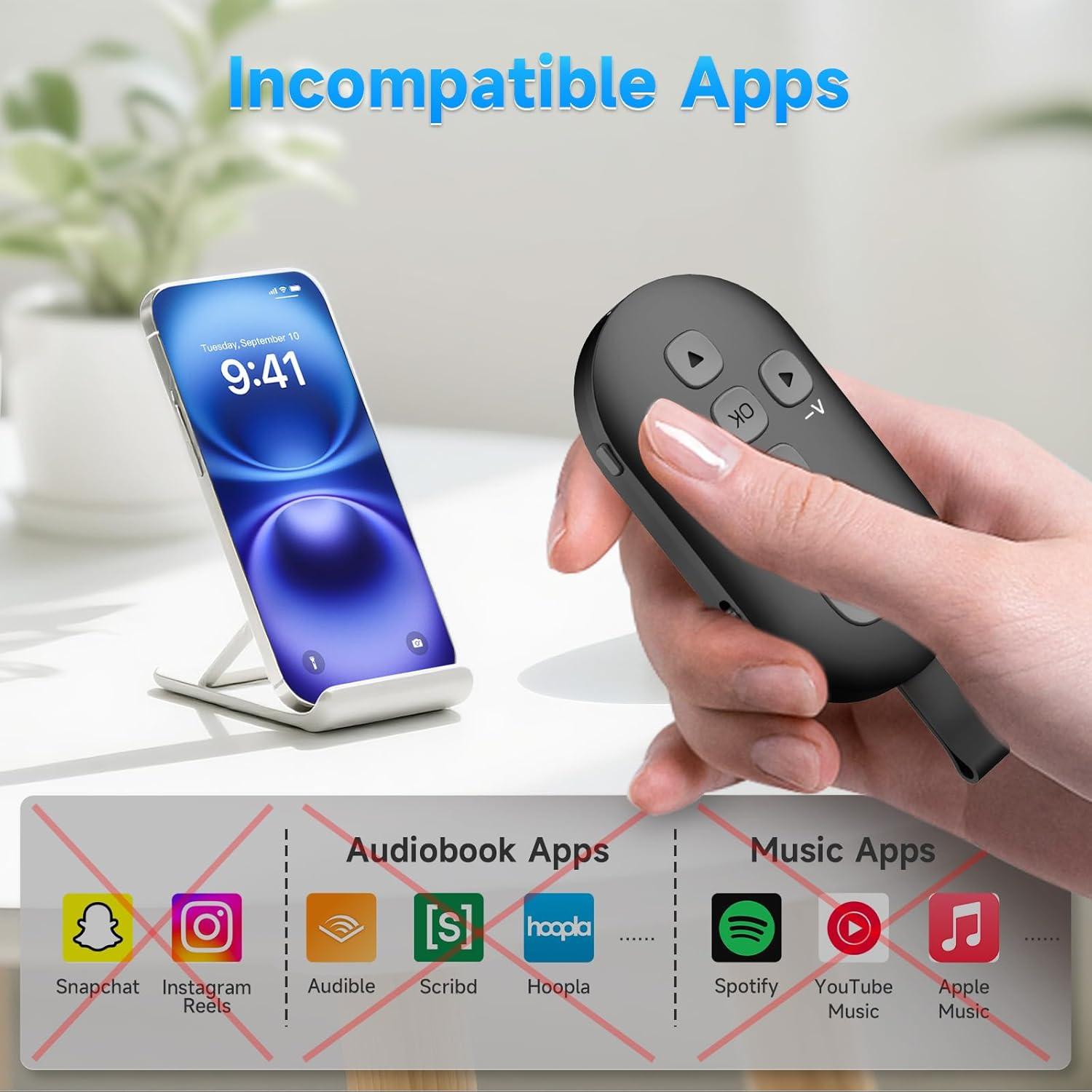 Control Remoto Bluetooth SEANCHEER R1 para TikTok y eBooks