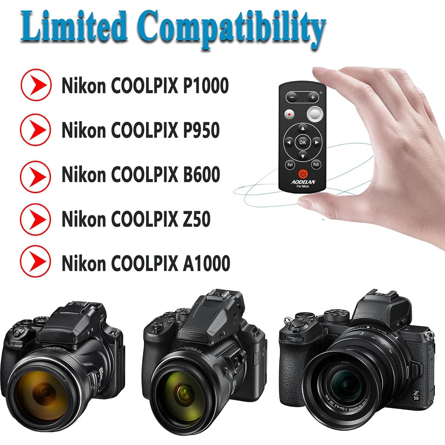 Control Remoto Inalámbrico AODELAN para Cámaras Nikon P1000 Z50