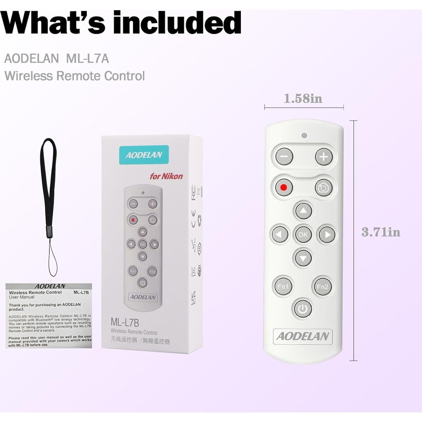 Control Remoto Inalámbrico AODELAN para Nikon COOLPIX y Z