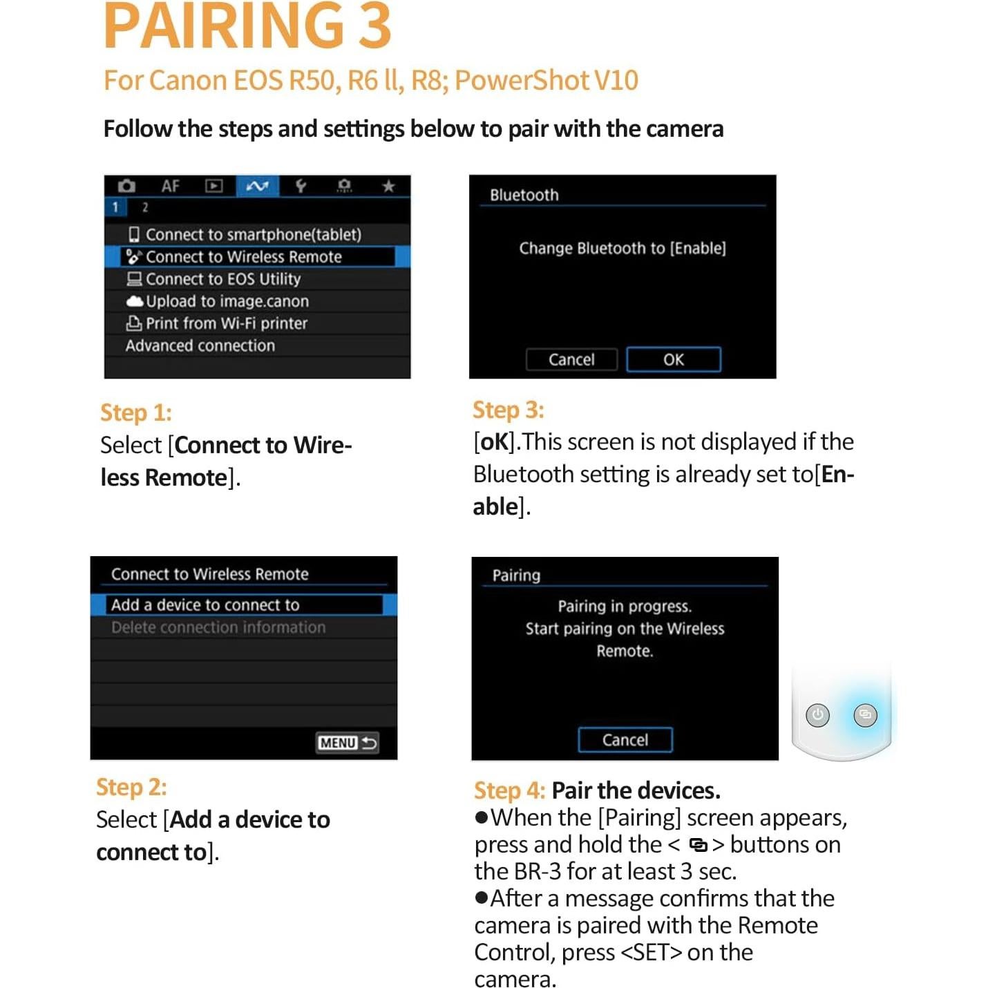 Control Remoto Inalámbrico Canon Aodelan BR-E1 con Pantalla OLED