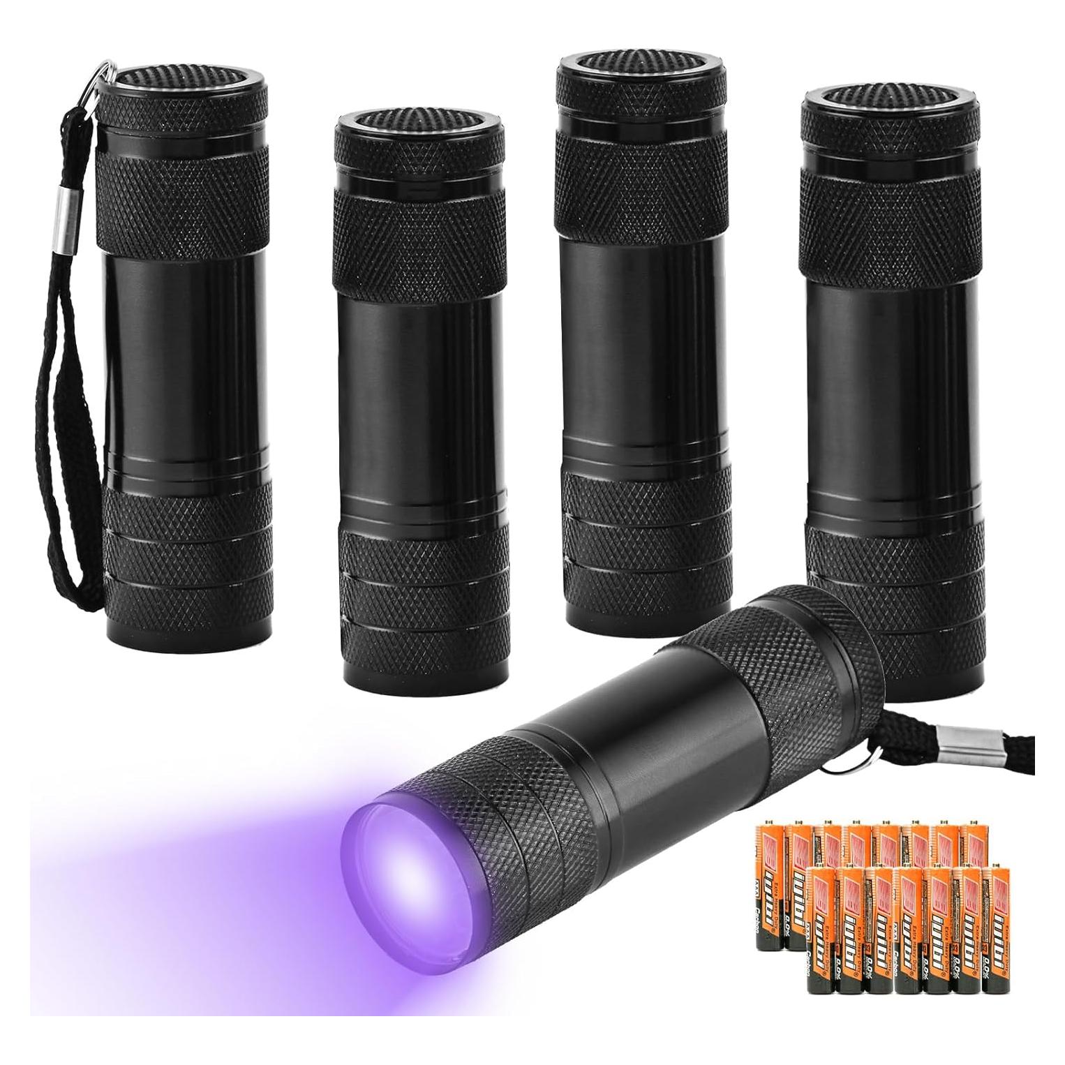 5 Linternas UV YIKOSAM 9 LED 395-400nm Portátiles para Mascotas