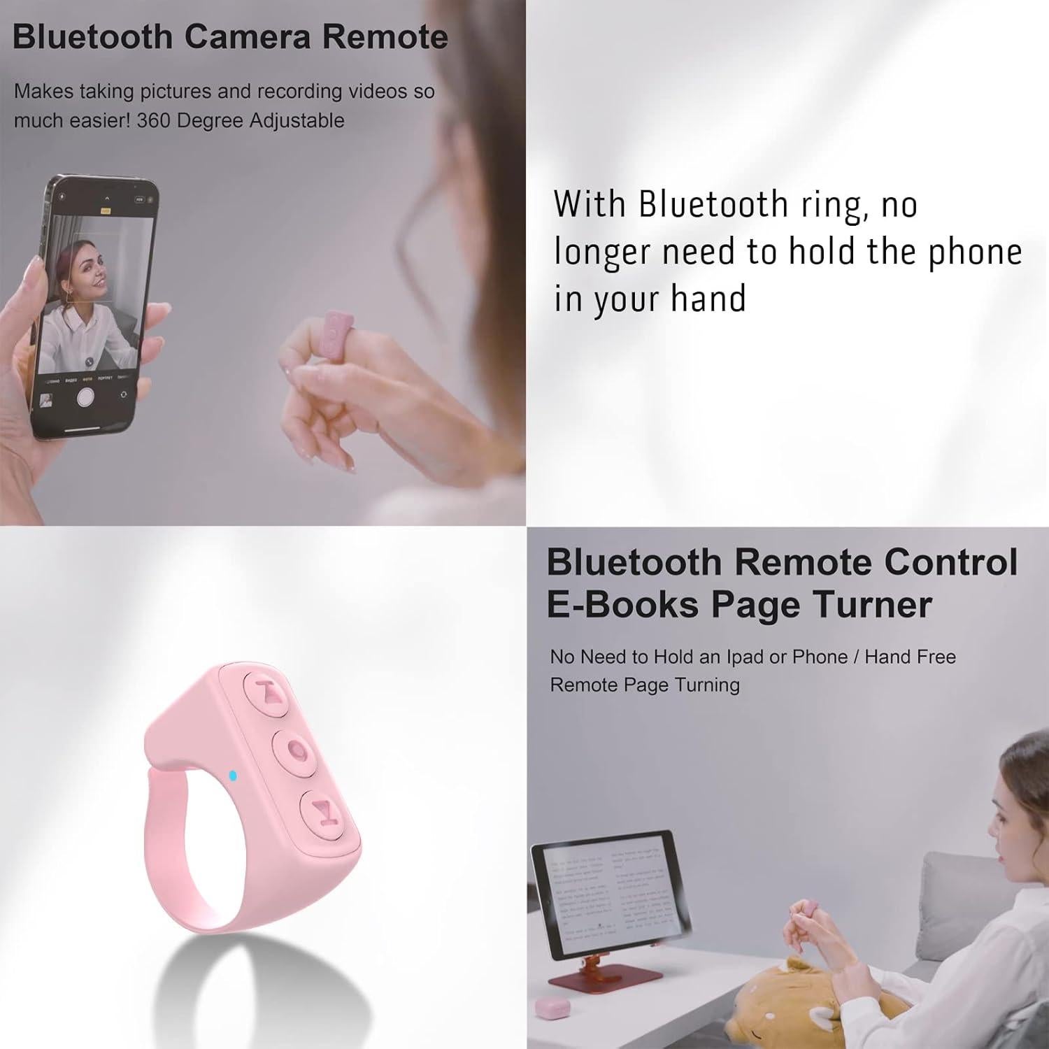 Control Remoto Bluetooth GEVO para iPhone y Android Rosa