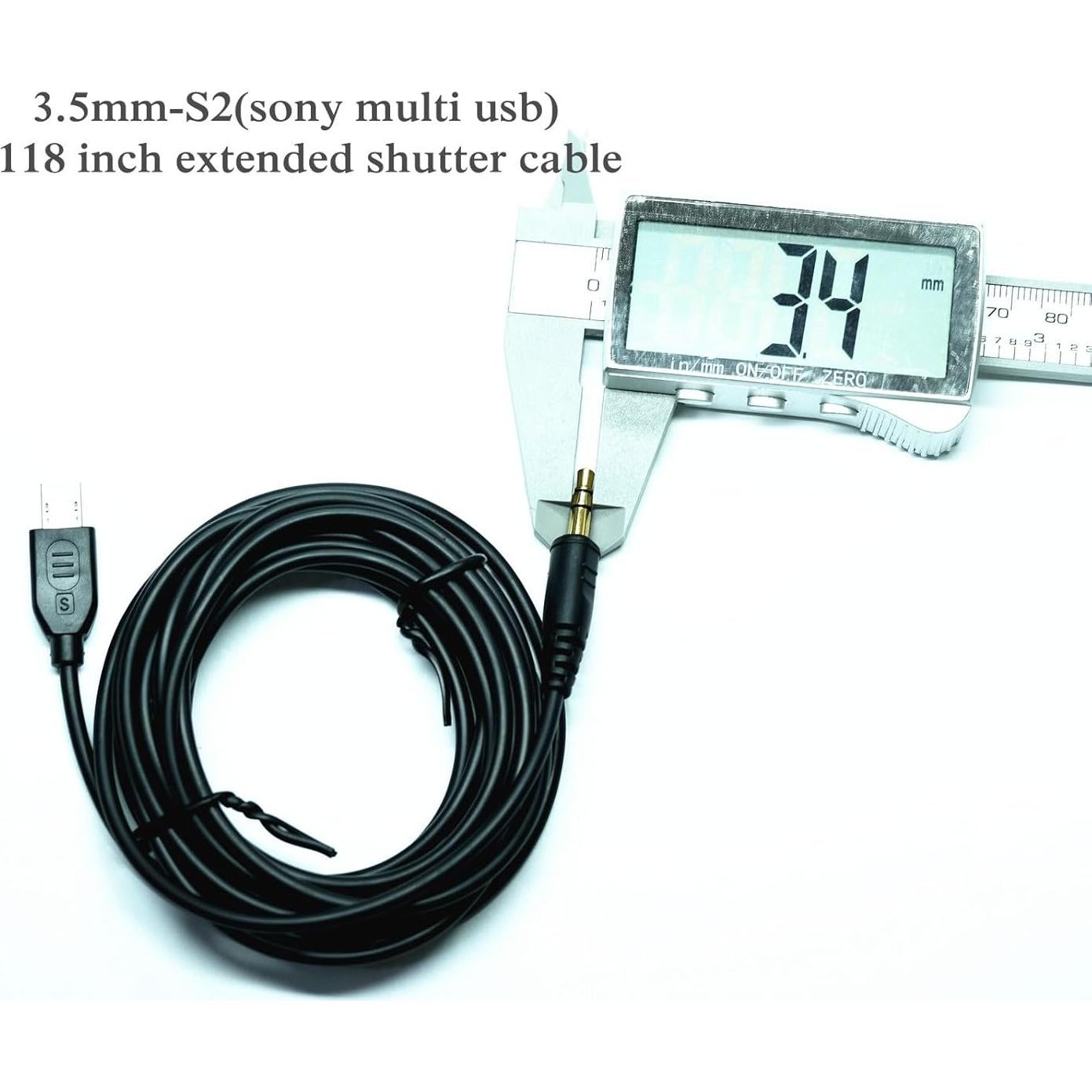 Cable de Extensión 300cm DYTDIEYINGTU 3.5mm-S2 para Cámara Sony